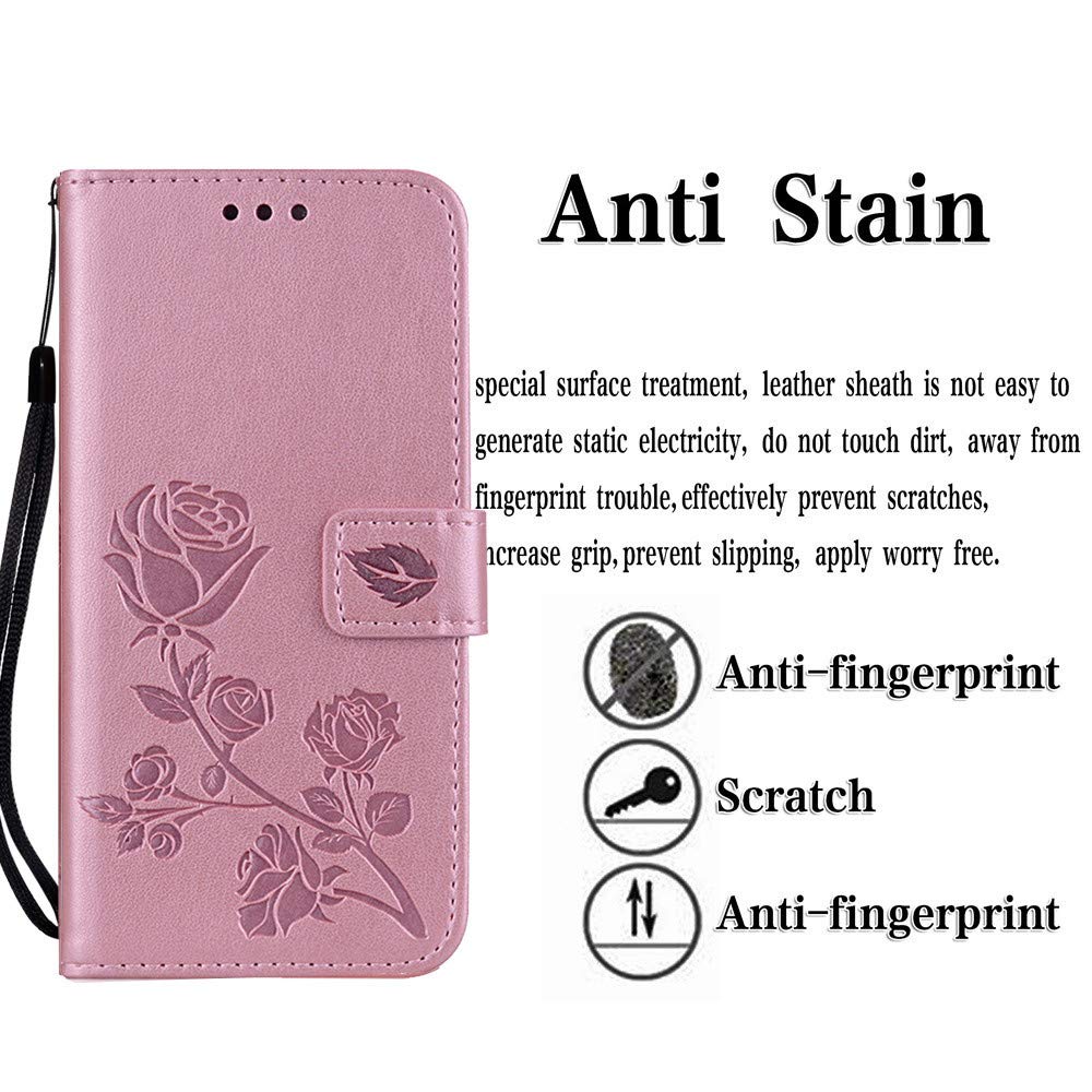 PKQTOP Shockproof Flip Wallet Leather Phone Case for Samsung Galaxy A51 4G (6.5