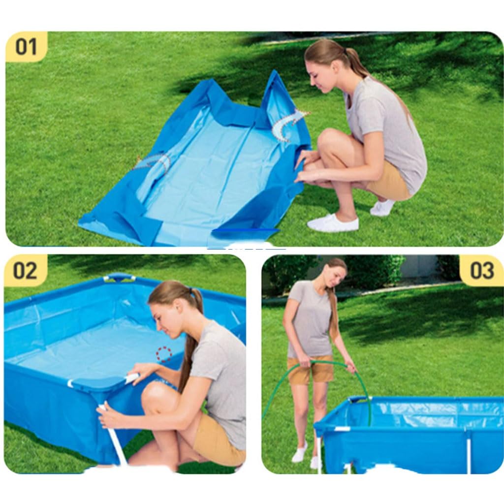 Above Ground Pool - Foldable Outdoor PVC Fish Pond for Home & Garden, Portable Breeding Frame for Koi, Goldfish - Perfect for Backyard, Patio, Farm Use