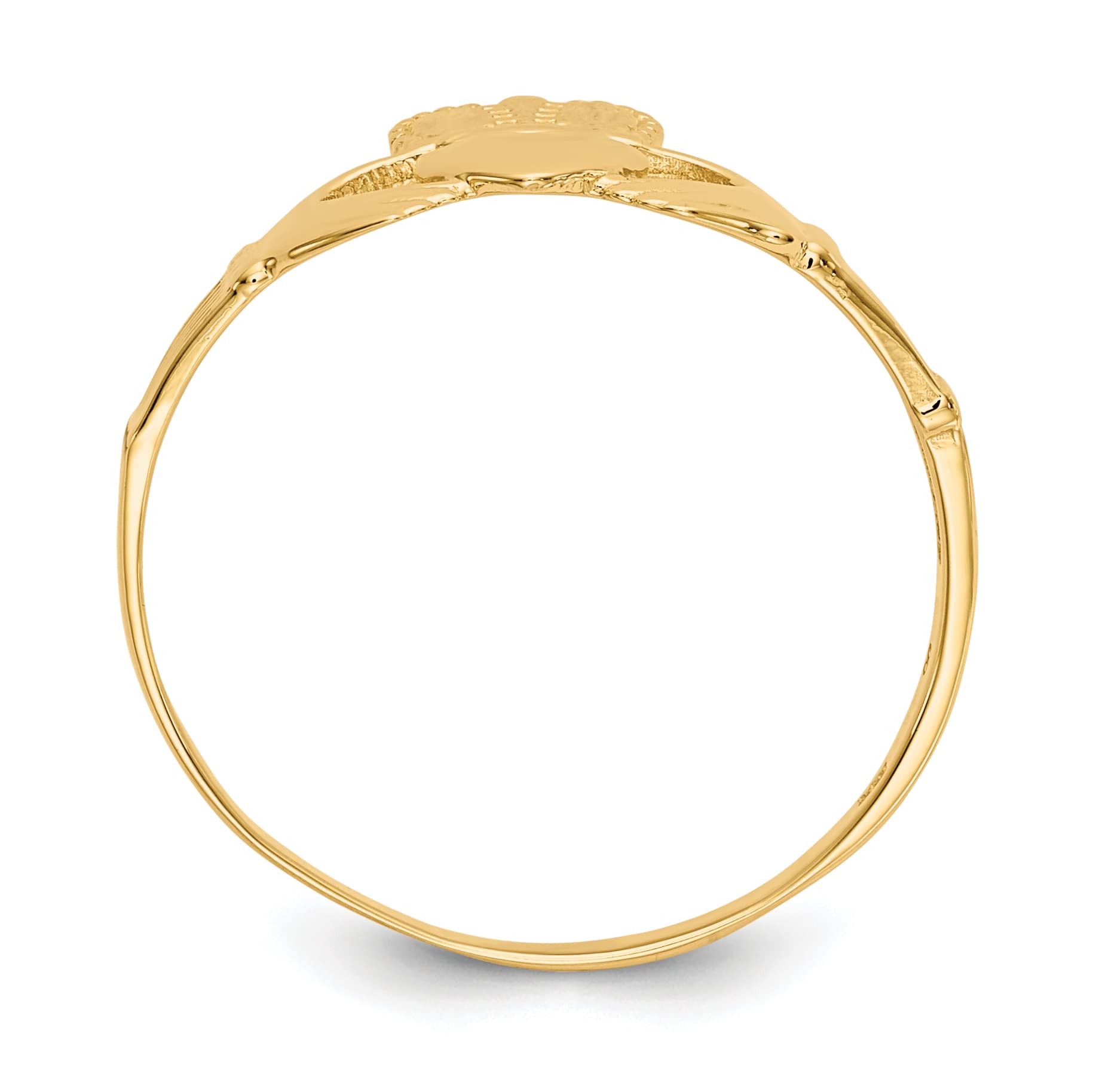 14K Yellow Gold Claddagh Ring for Women - Size 6.0 - Irish Love Friendship Loyalty Ring - Perfect for Valentine's Day, Anniversary & Wedding Jewelry Gift
