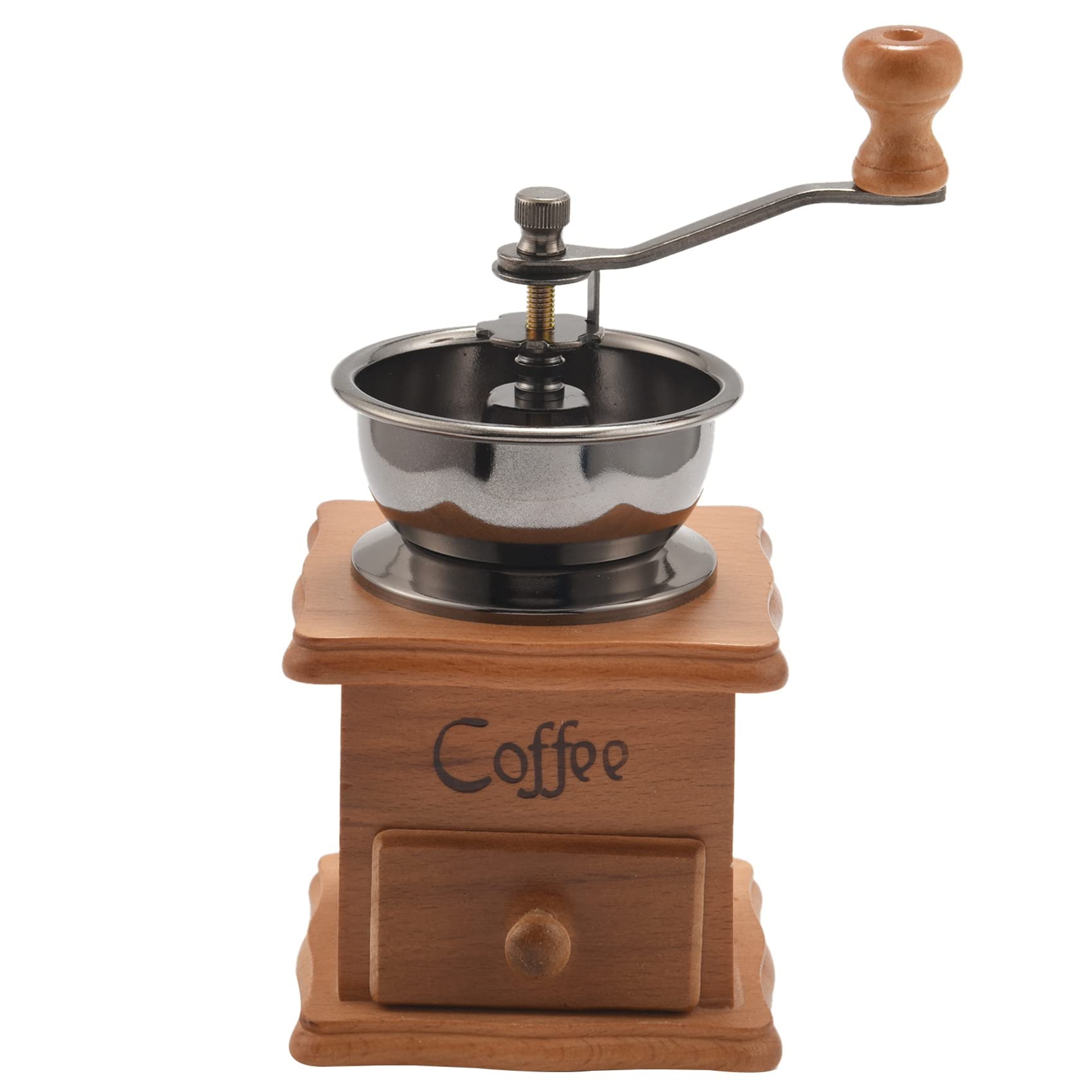 Premium Manual Coffee Grinder - Adjustable Ceramic Burr Mill for Fresh Ground Coffee Beans, Portable Hand Crank Coffee Bean Grinder for Espresso, French Press & Pour Over - Dark Brown - Perfect for Home, Office & Travel Use
