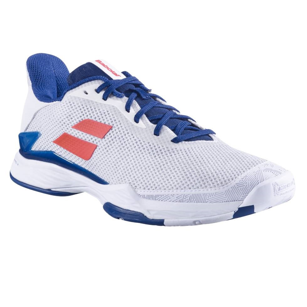 Babolat Jet Tere AC Men's Tennis Shoes - White & Blue | Lightweight Performance Court Shoes for Men | Perfect for Tennis, Pickleball & Casual Wear