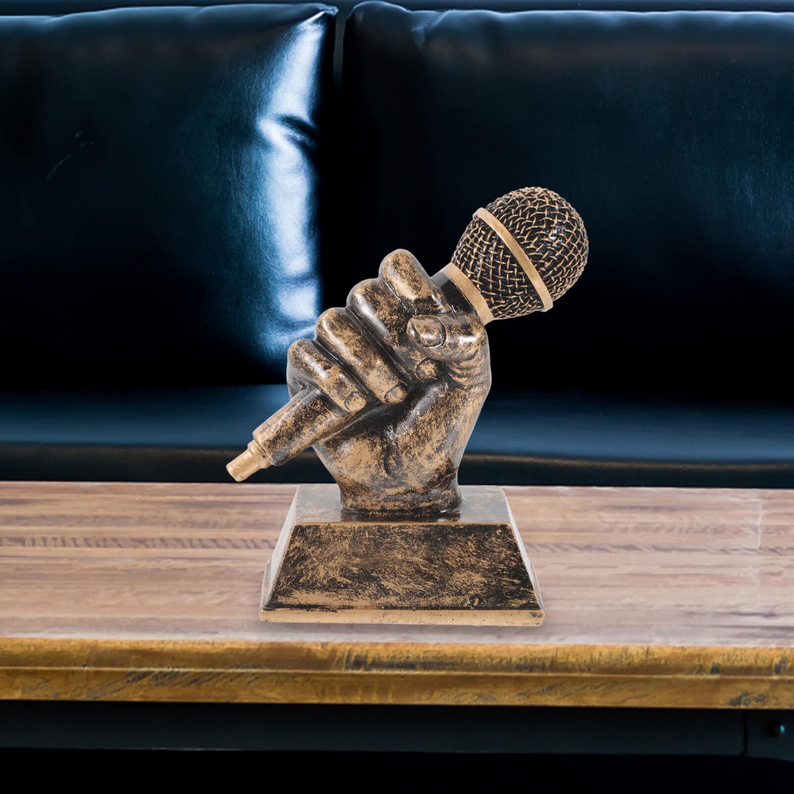 POPETPOP Singing Trophy Cup with Microphone - Golden Karaoke Award Trophy for Music Competitions, Singing Contests & Appreciation Gifts - Perfect for Karaoke Parties, Talent Shows & Musical Events
