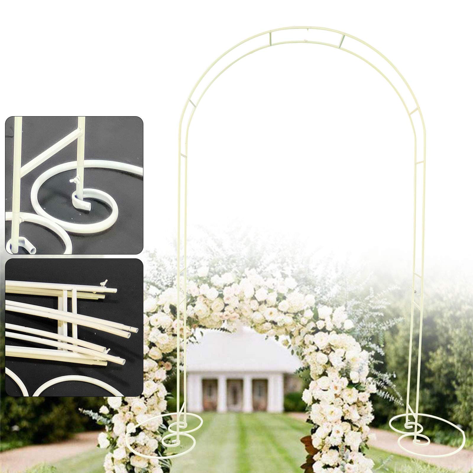 Gdrasuya10 White Metal Garden Arch - Elegant Wedding Arbor for Outdoor Ceremonies, Party & Event Decorations - Perfect for Backyard Weddings, Garden Parties & Special Occasions