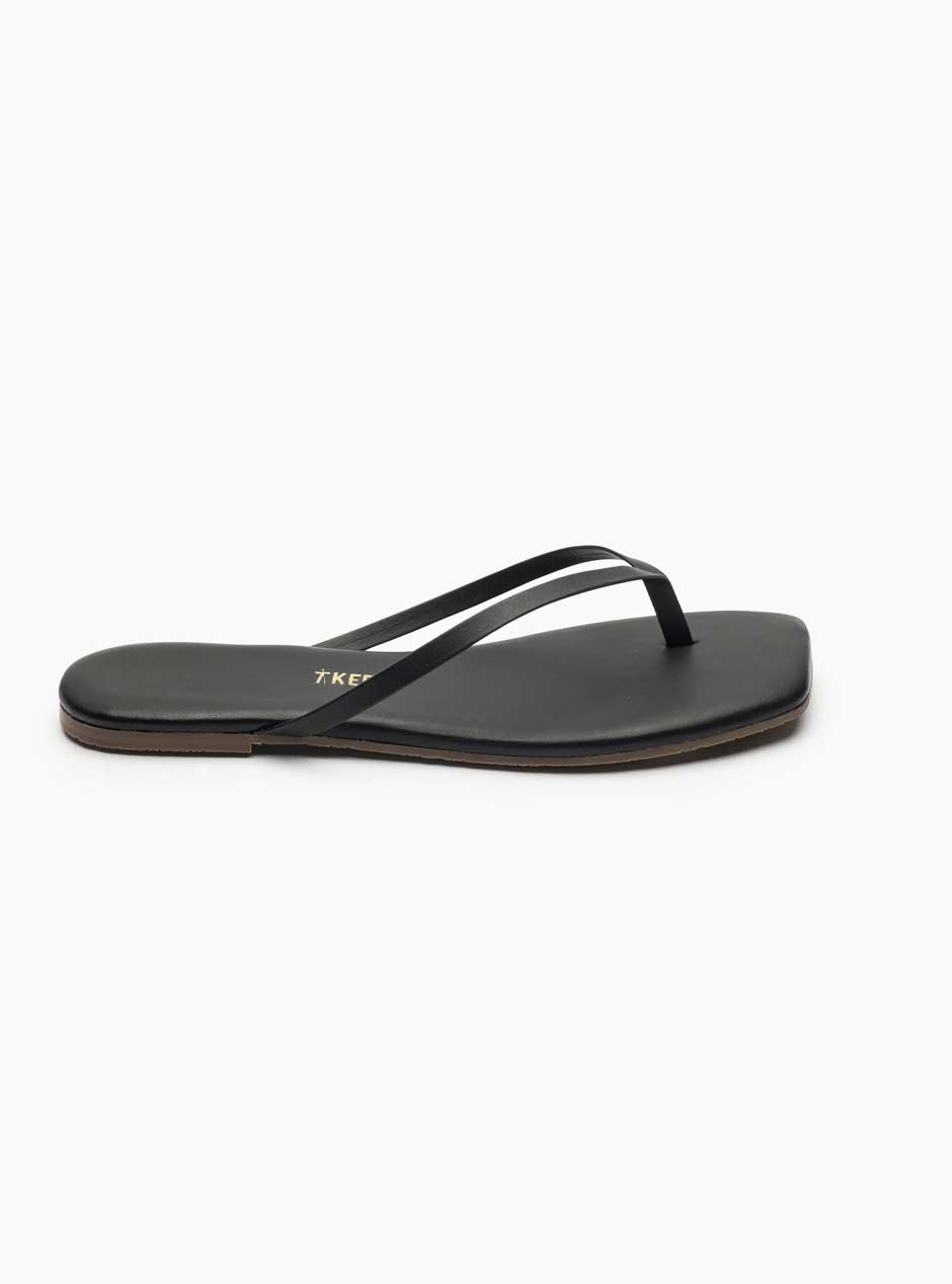 TKEES Women's Lily Square Toe Flip Flop Sandals - Comfortable Summer Beach Slides for Women - Black | Perfect for Pool, Vacation & Casual Wear