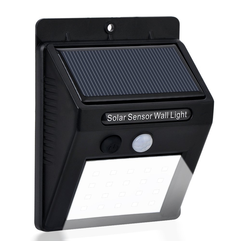 XUNATA 20 LED Solar Lights Outdoor Waterproof Wireless Motion Sensor Wall Light - Solar Powered Security Light with Auto On/Off for Garden, Patio, Pathway, Deck, Backyard (Pack of 1) | Perfect for Nighttime Safety & Landscape Lighting