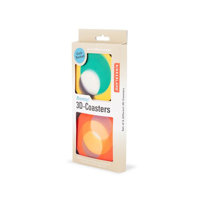 3D Bouncy Coasters - Fun & Durable Drink Holders for Tables, Bars & Outdoor Parties - Set of 6 Colorful Non-Slip Coasters