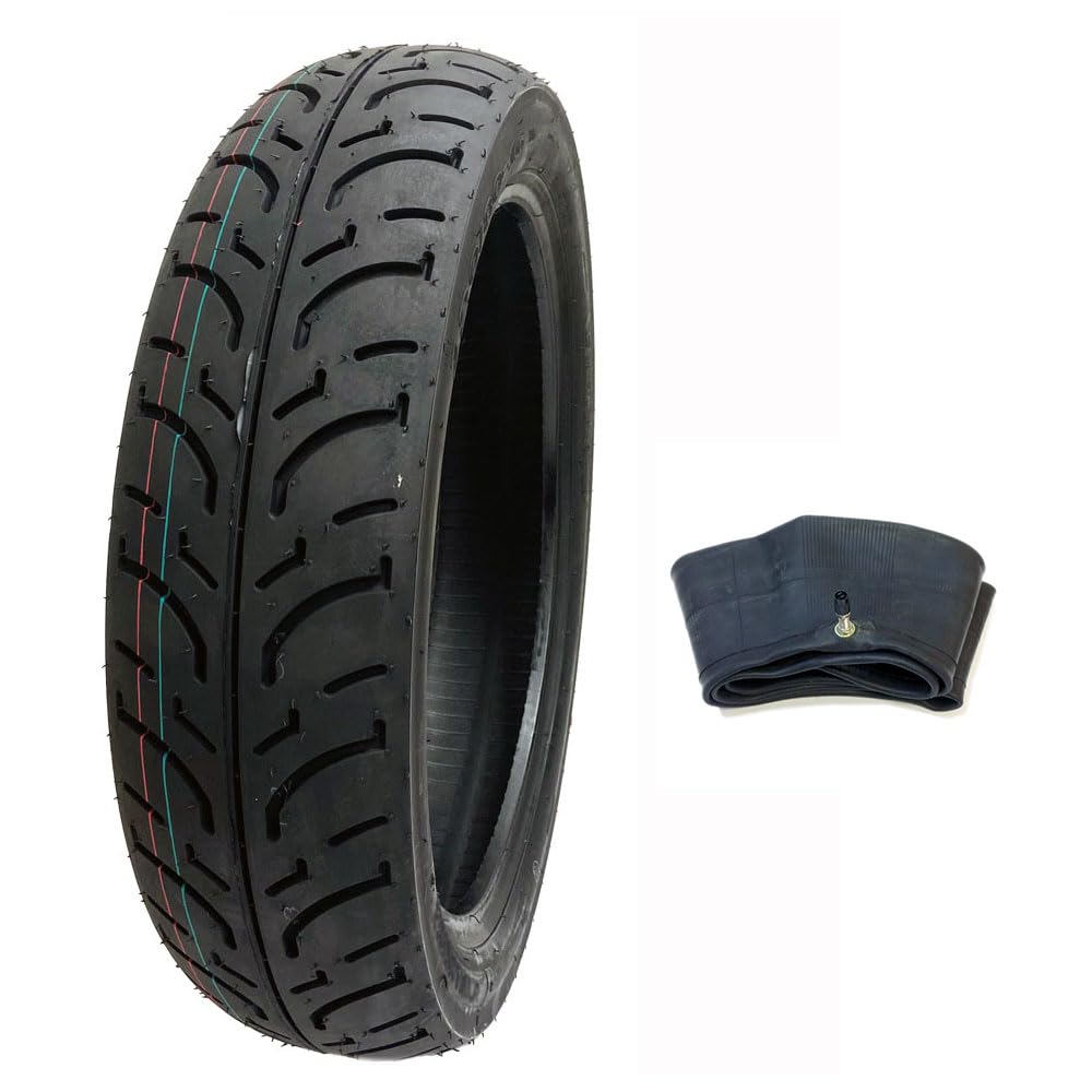 MMG Motorcycle Tire 120/80-16 with Inner Tube - Front/Rear Scooter Tire Compatible with 110/90-16 & 100/100-16 | Durable All-Season Rubber for Street Riding & Commuting