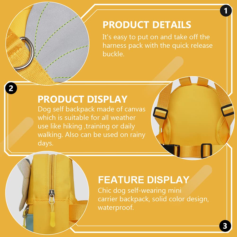 ABOOFAN 1pc Pet Self-Wearing Backpack - Adjustable Dog & Cat Carrier Vest with Leash, Kawaii Purse Design for Kids & Pets - Perfect for Outdoor Adventures, Travel, and Daily Walks