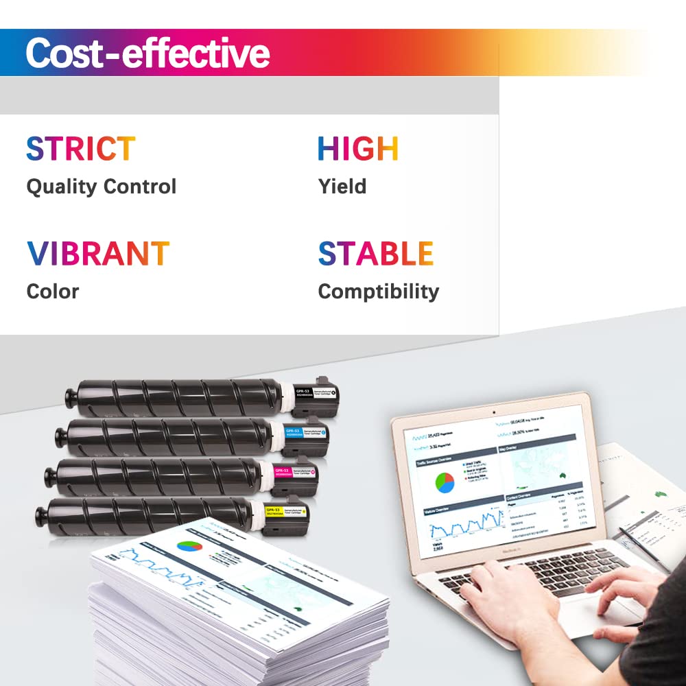 Canon GPR-53 Toner Cartridge 4-Pack for imageRUNNER ADVANCE Printers - Office & Home Use