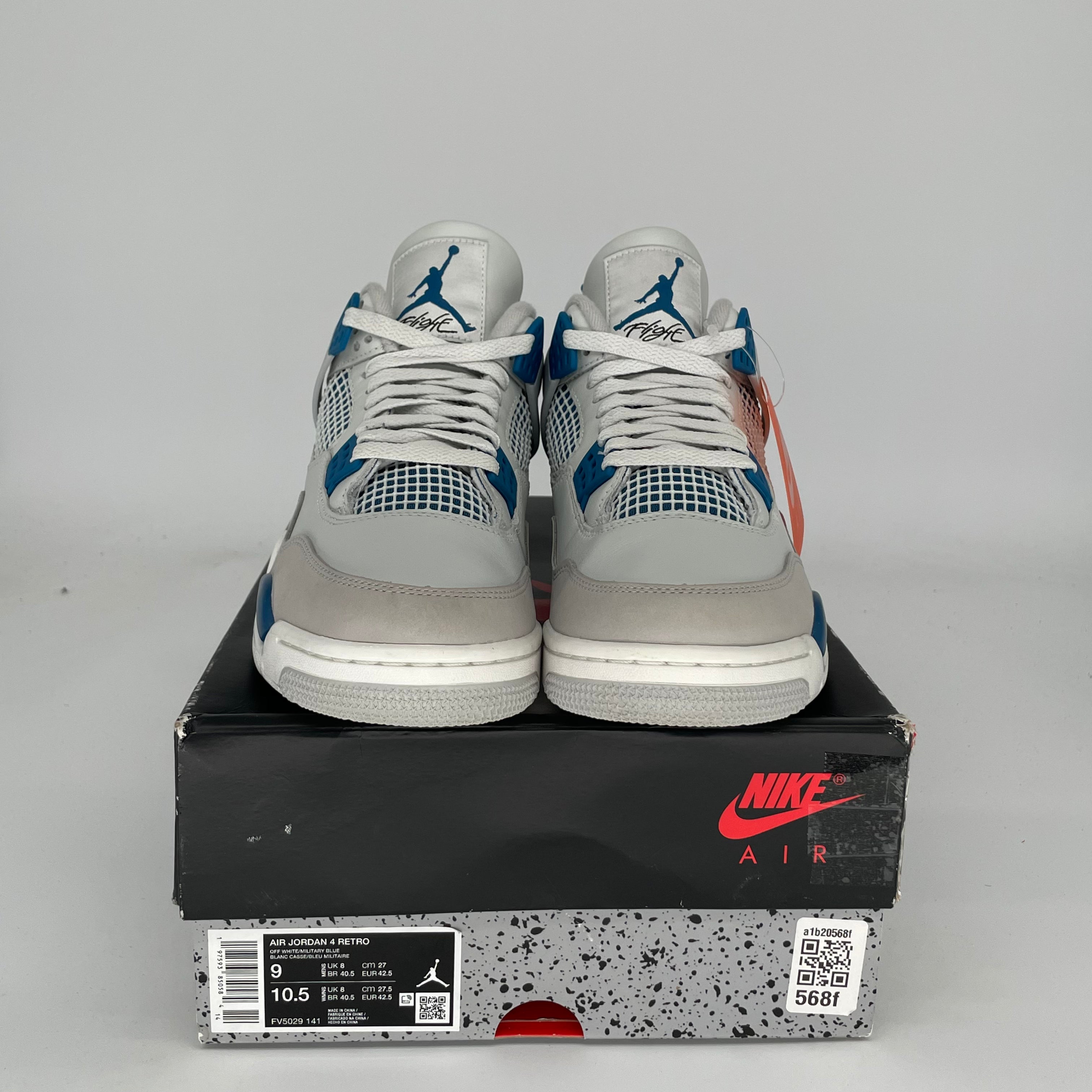 Original Air Jordan 4 Retro 'Military Blue' Men's Basketball Shoes - Size 9 (FV5029-141) - Perfect for Streetwear & Sneaker Collectors