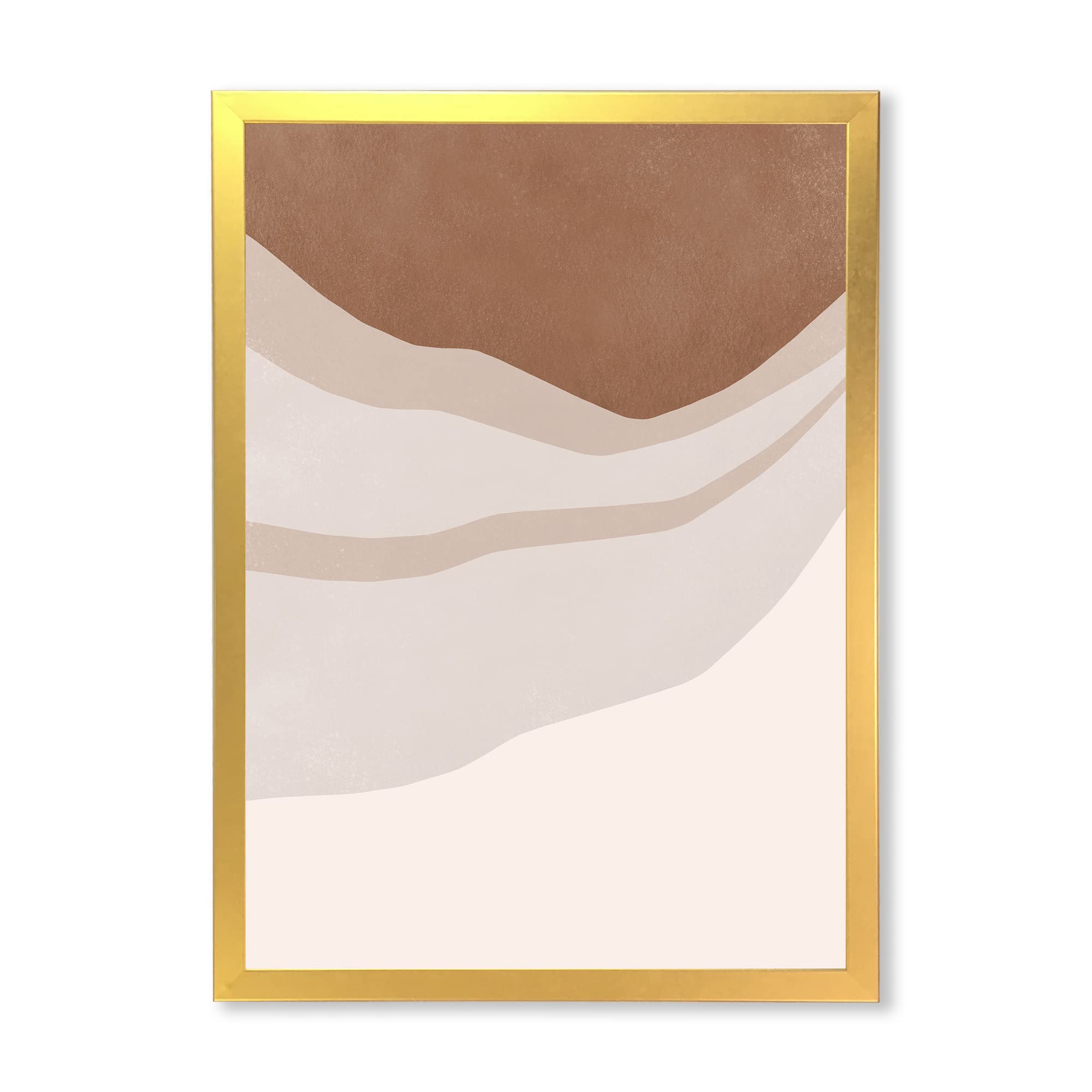 Scuff Effect Modern Framed Wall Art - Terracotta & Ivory Geometric Shapes for Living Room, Bedroom & Office Decor | Handmade Canvas Painting for Home & Office Interior Design
