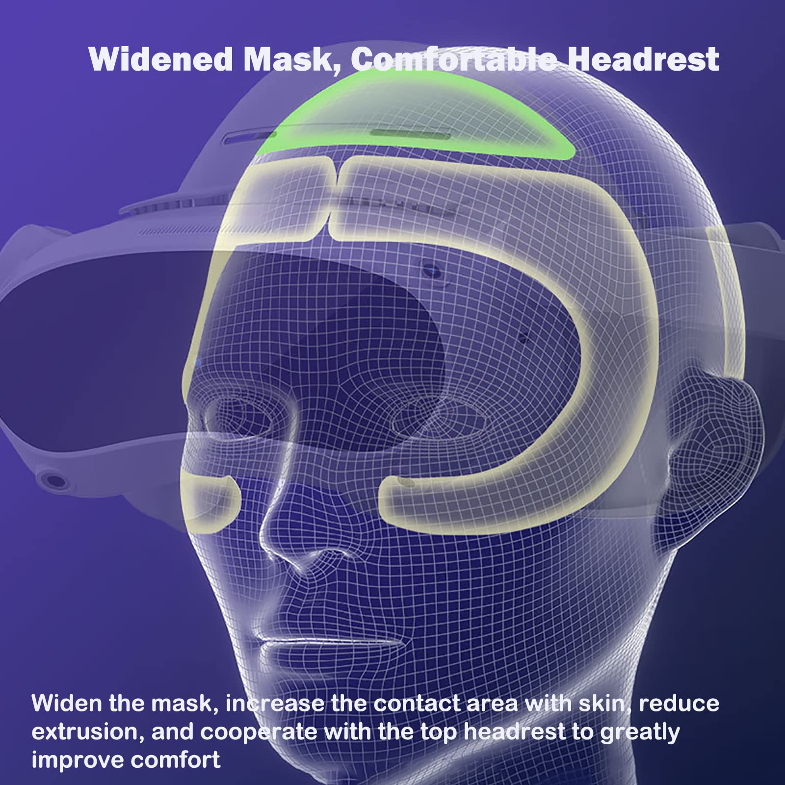 HMHAMA VR Face Interface & Cooling Foam Head Cushion for PICO 4 - Enhanced Comfort for Extended VR Gaming, Watching Movies, and Virtual Meetings