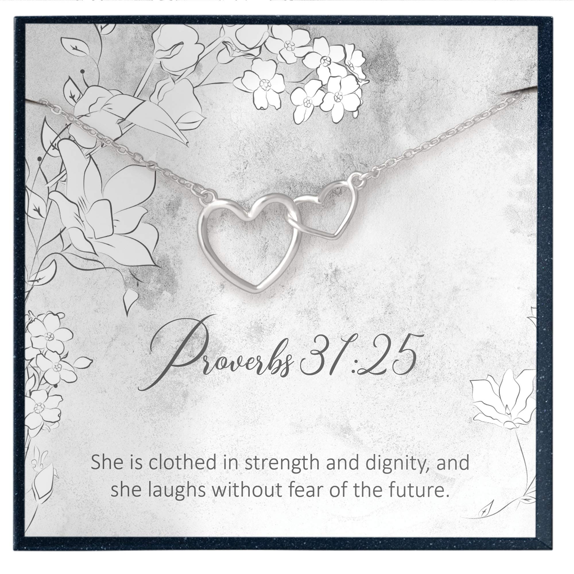 Proverbs 31:25 Inspirational Jewelry - Faith-Based Gifts for Breast Cancer Survivors, Pastors' Wives & Chemo Patients - Religious Encouragement Gifts for Women (Perfect for Hope & Healing Support)