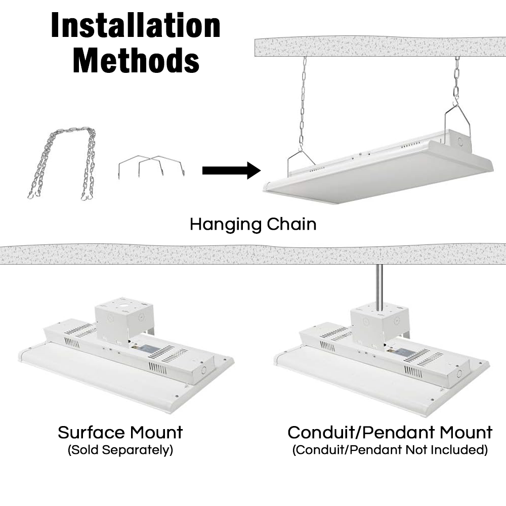**Konlite 300W Linear LED High Bay Light - 4FT, 42000 Lumens, 5000K Daylight, 120-277V - Equivalent to 1000W Metal Halide - Ideal for Warehouses, Garages & Industrial Lighting**