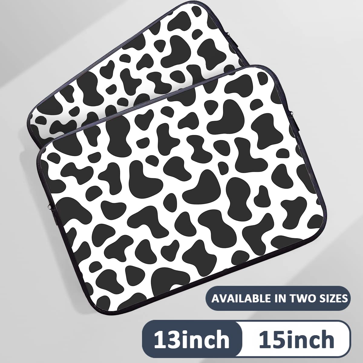 Cow Print Laptop Sleeve Case for 13-15 Inch Notebook - Durable Computer Cover Bag for MacBook, Dell, HP | Perfect for Work, School & Travel Protection