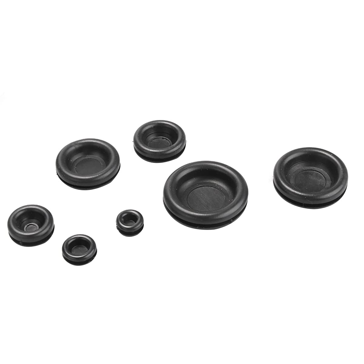 Beenlen 170 Pcs Closed Rubber Grommet Assortment Kit - 7 Sizes Solid Hole Plugs for Wire, Electrical, Appliance & Plumbing (Ideal for Cable Management, DIY Projects & Home Improvement)