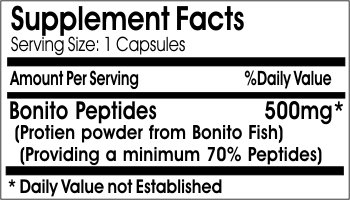 PureControl Supplements Bonito Peptides 500mg - 200 Capsules of Pure Marine Collagen for Skin, Hair & Joint Support | Supports Anti-Aging & Healthy Glow
