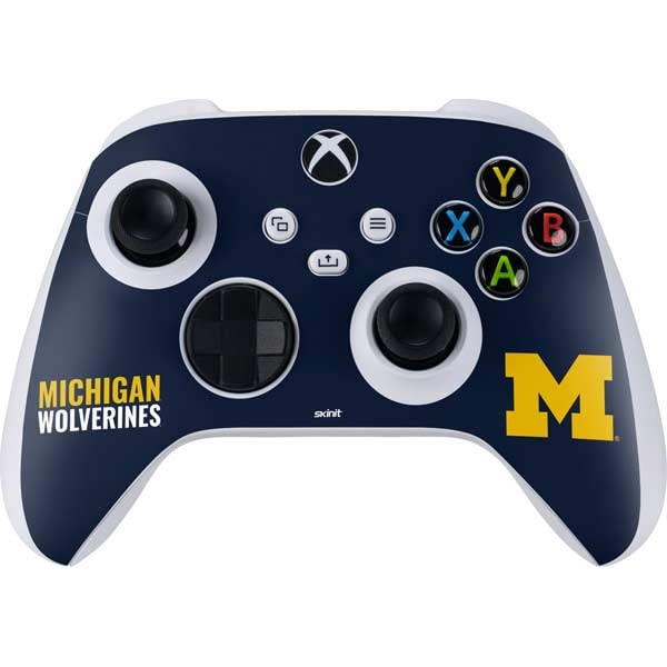 Officially Licensed University of Michigan Wolverines Gaming Skin Decal for Xbox Series S Controller - Custom Protective Cover for Gamers & Collectors - Perfect for Game Nights, Tournaments & Michigan Fan Displays