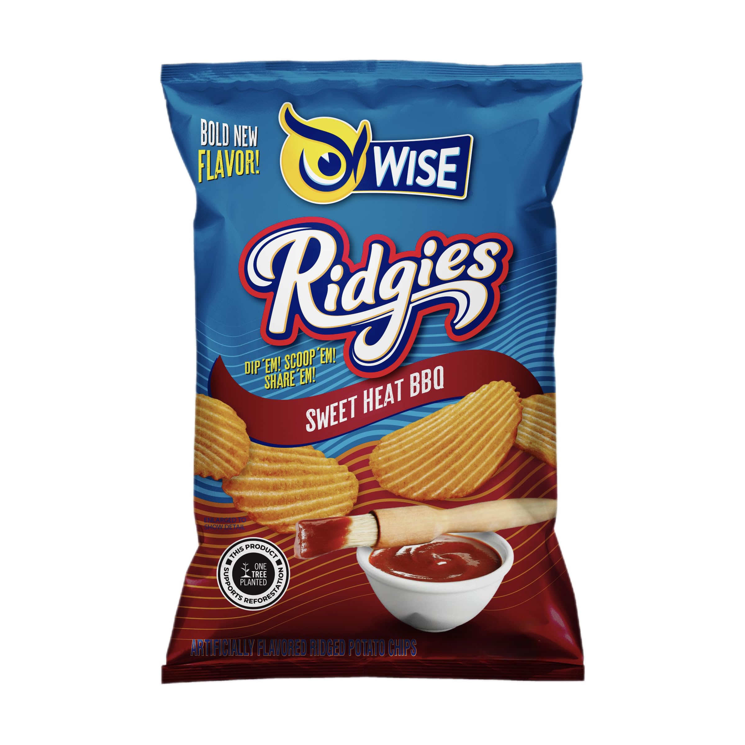 Wise Snacks Ridgies Sweet Heat BBQ Chips - Gluten Free, 0g Trans Fat, No Preservatives - Bulk Snack Pack (40 Count, 0.75 Oz) - Perfect for Parties, Movie Nights & On-the-Go Snacking