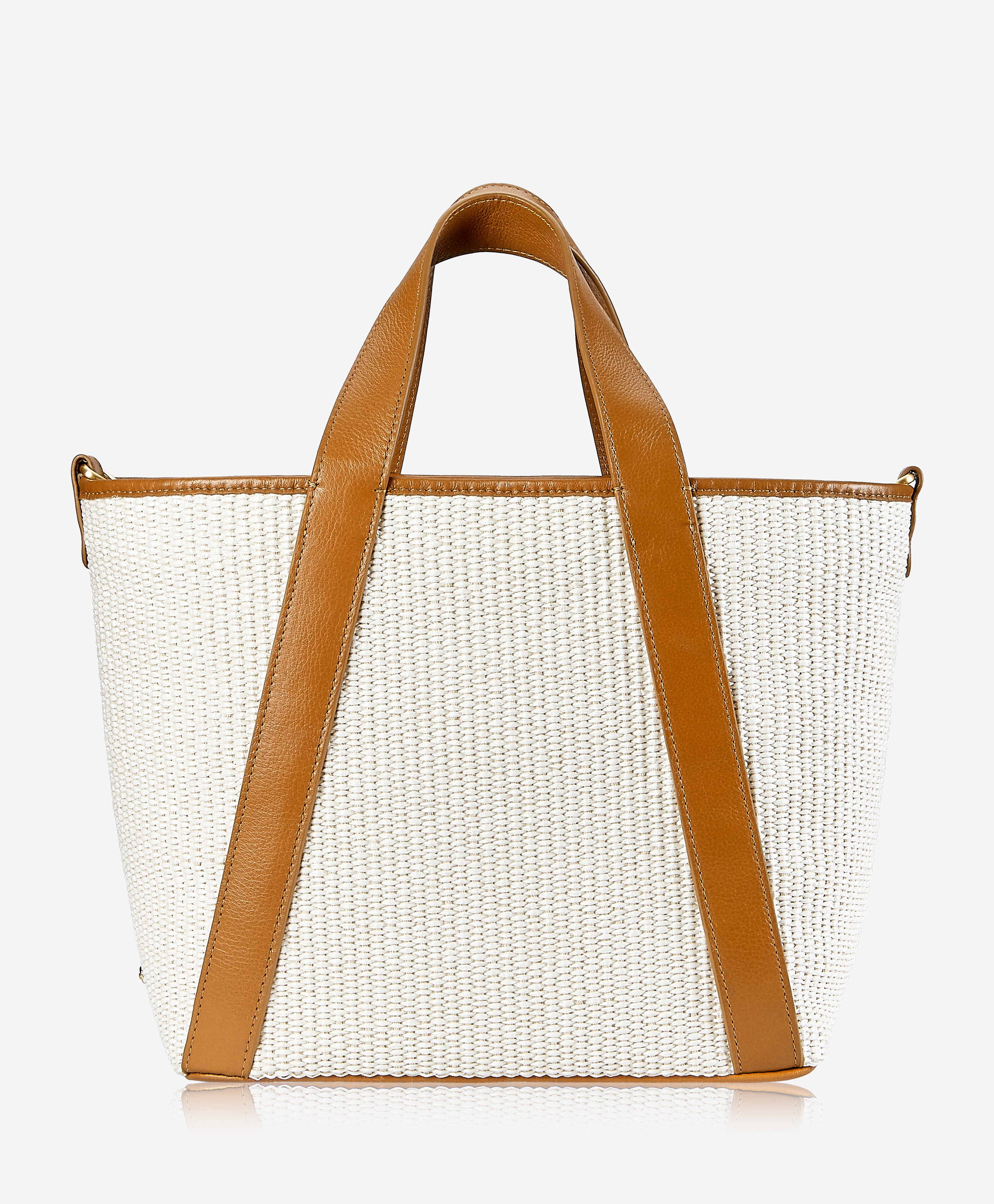 Harper Tote Bag - Natural Raffia with Camel Leather Trim - Stylish Summer Beach Bag for Women - Perfect for Travel, Shopping & Outdoor Activities