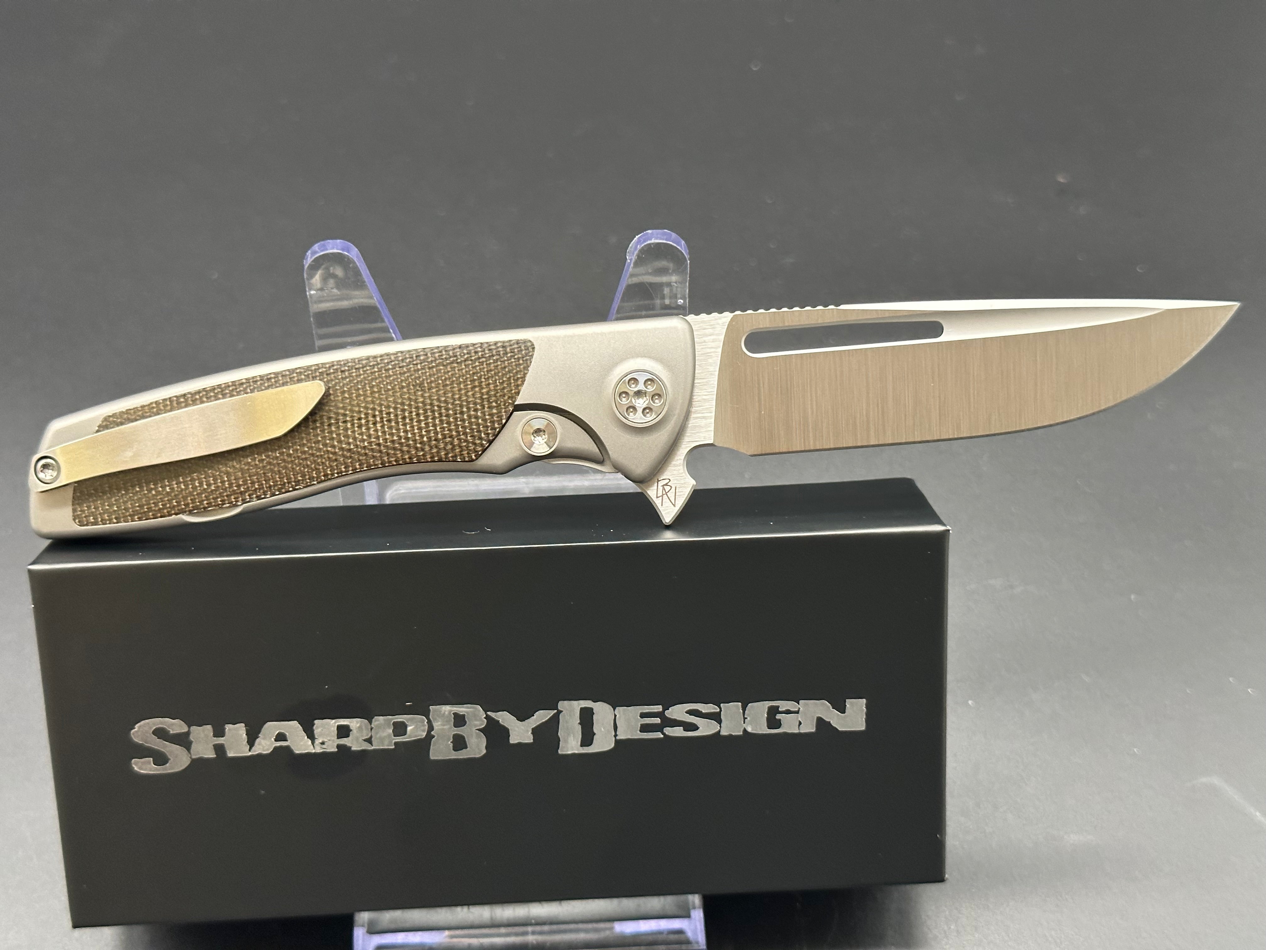 Sharp by Design Mini Evo Drop Point Knife - Premium EDC Folding Pocket Knife for Outdoor, Camping & Everyday Carry | Tactical Utility Blade with Ergonomic Grip