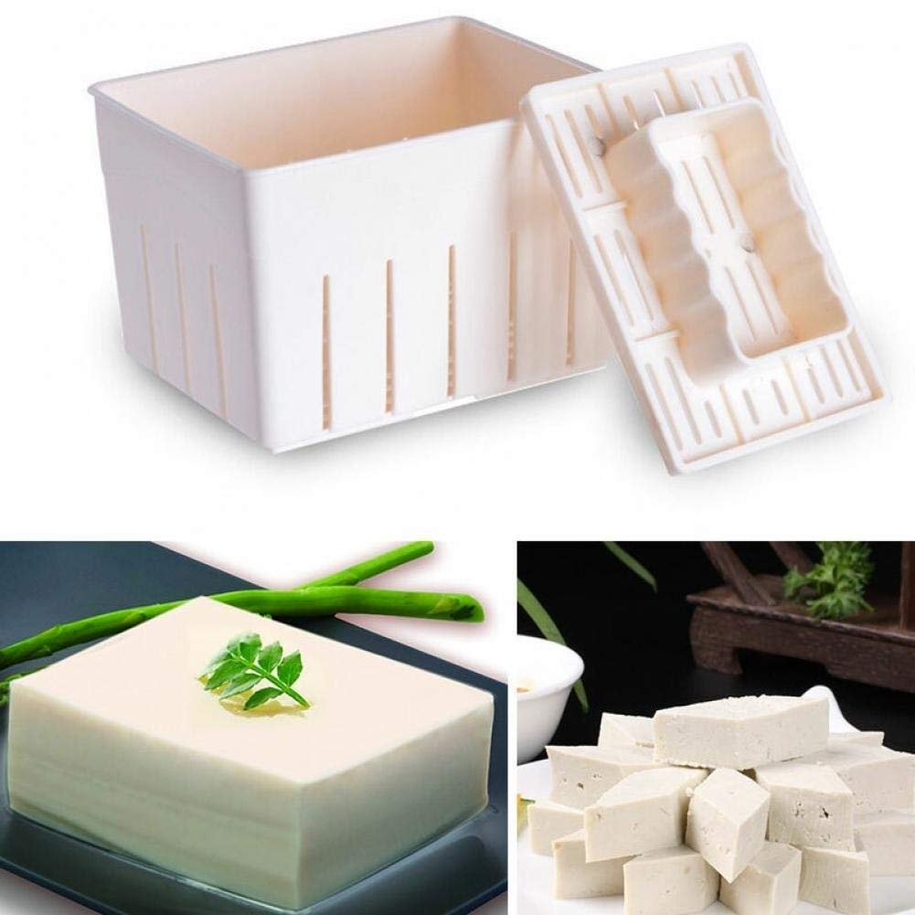 1pc Plastic Tofu Press Mold for Homemade Tofu, Cheese & Soybean Curds - Perfect for Feta, Halloumi & Mexican Cheese Making with Included Cheese Cloth (One Size) | Ideal for Vegan Cooking, DIY Cheese & Healthy Meal Prep