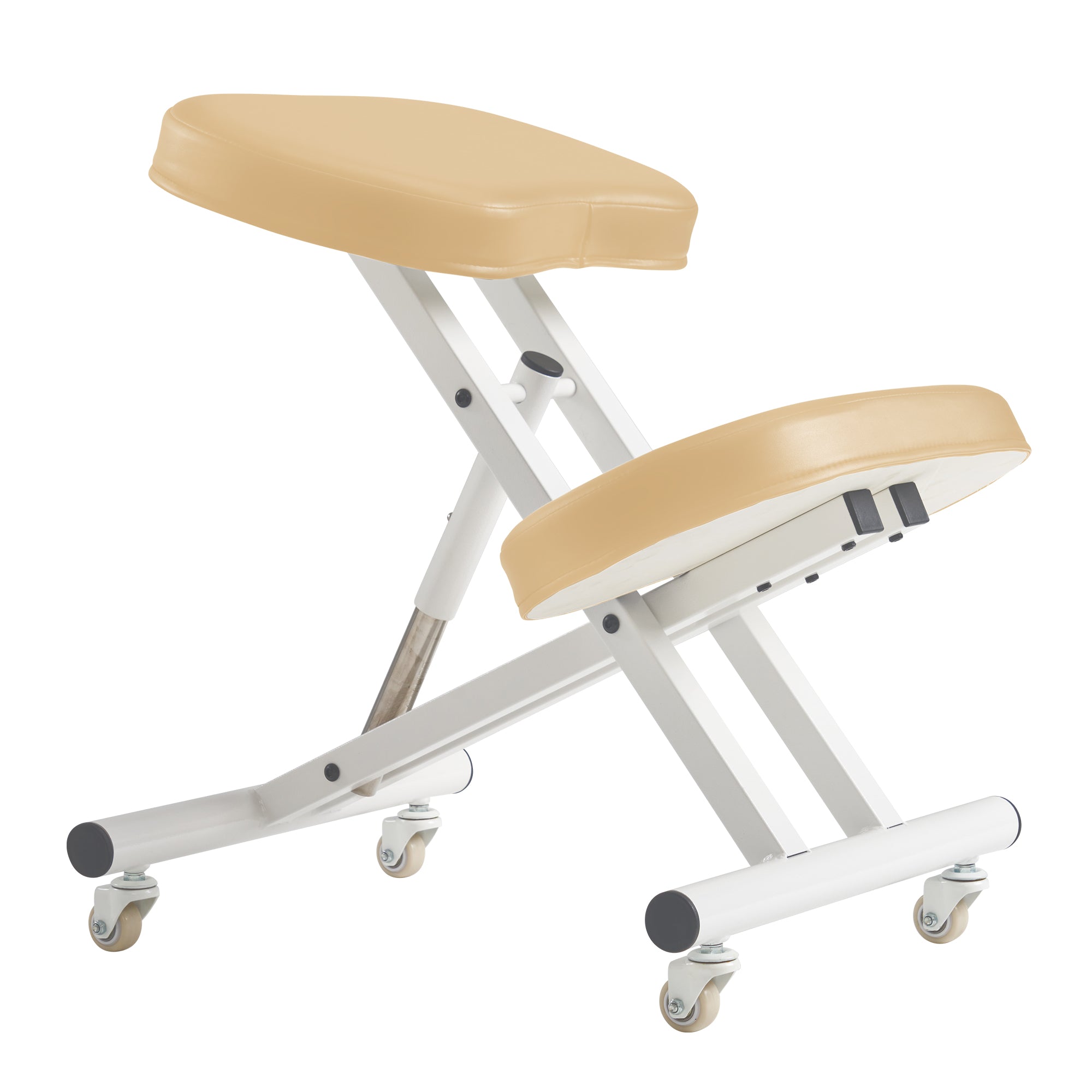 Ergonomic Metal Foldable Kneeling Chair for Office & Home - Posture Correction Stool with Adjustable Height | Improves Sitting Posture & Back Pain Relief | Perfect for Work, Study & Meditation (Cream/Black Options)