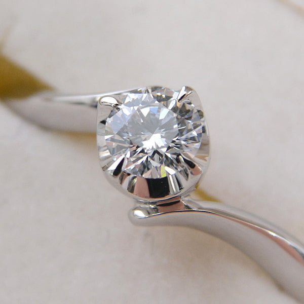 4℃ Diamond Ring 0.209ct F Color VS1 Clarity Excellent Cut Platinum 950 - Elegant Engagement & Wedding Jewelry for Women