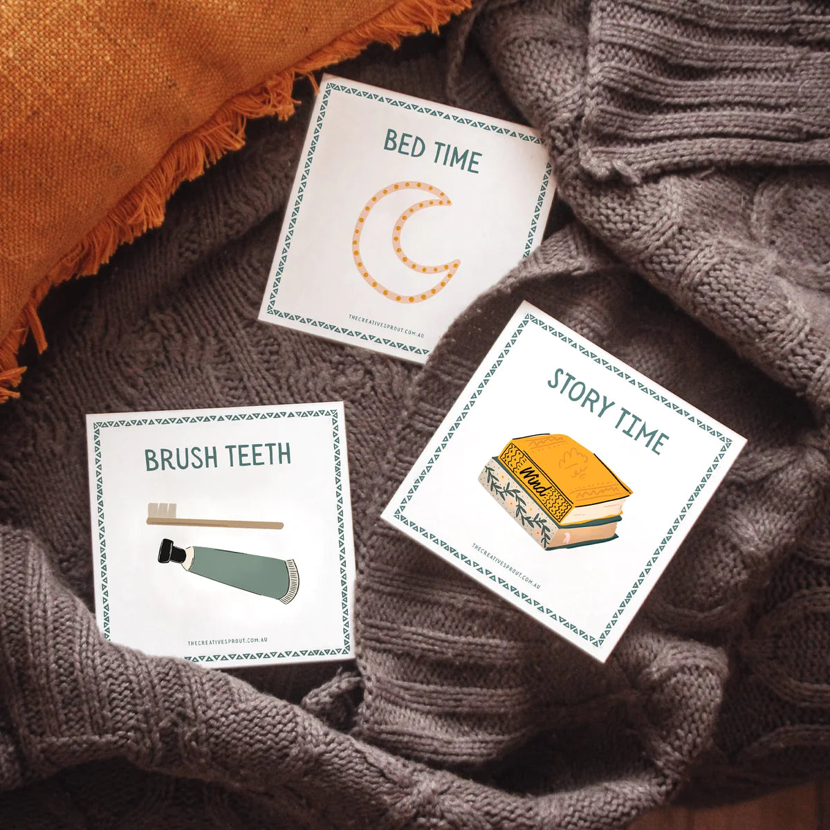 Creative Sprout Daily Routine Cards for Kids - 72 Pack | Visual Schedule & Chore Chart for Toddlers & Preschoolers | Perfect for Morning & Bedtime Routines
