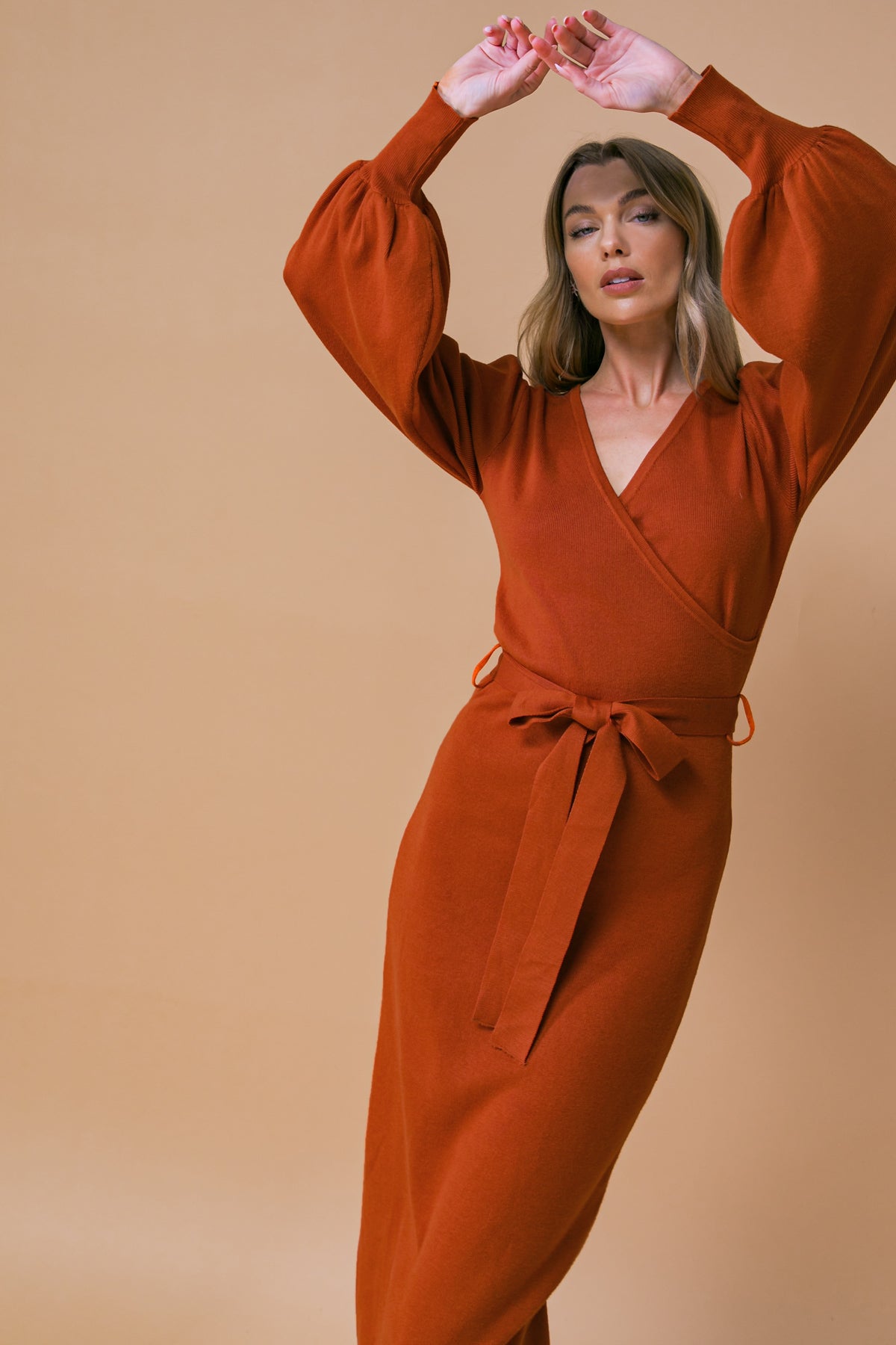 MATILDA SWEATER MIDI DRESS - Women's Knitted Long Sleeve Turtleneck Dress for Fall & Winter - Perfect for Office, Date Night and Holiday Parties