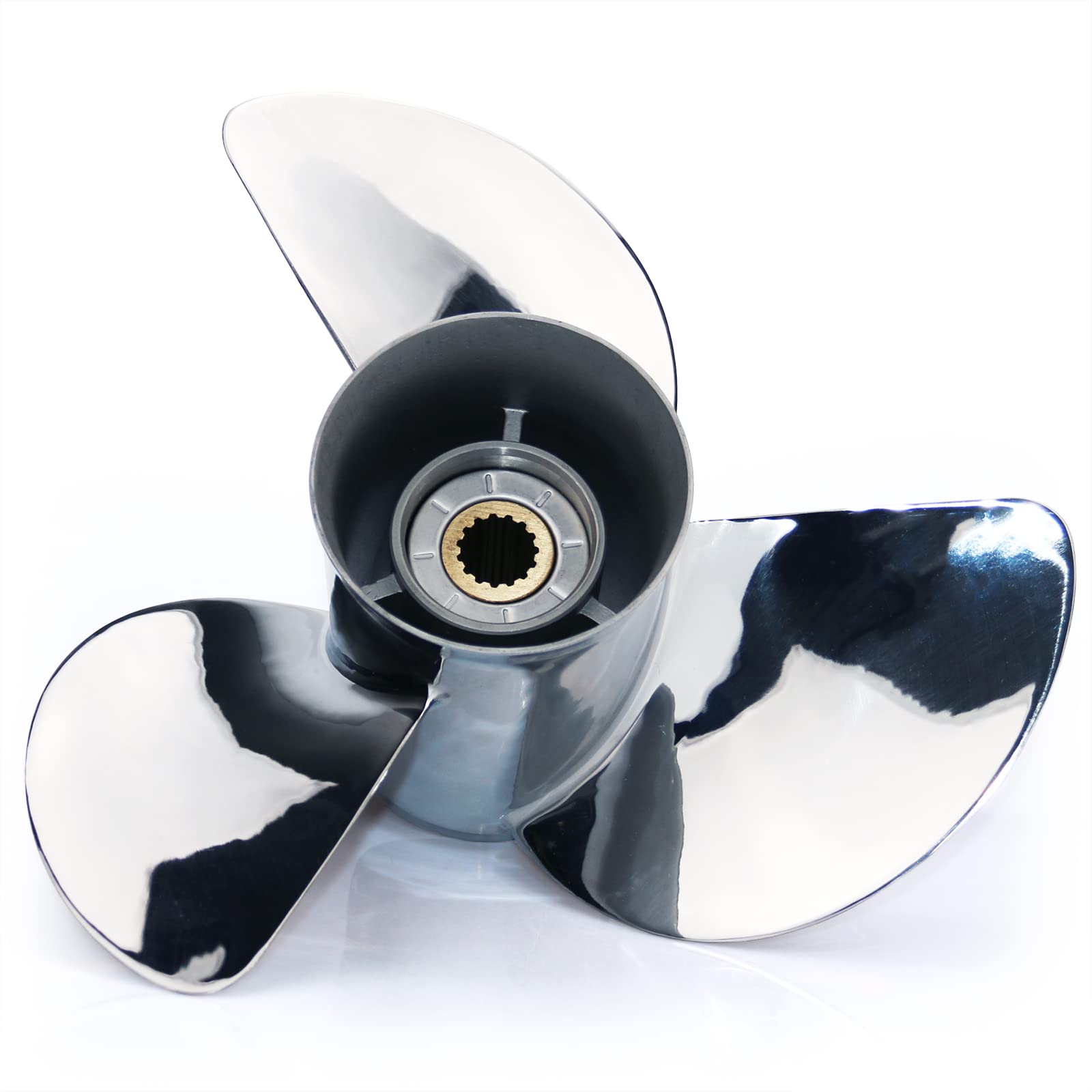 CAPTAIN Propeller 13.5x15 Stainless Steel Outboard Boat Motor for Yamaha T50-T60 60-70HP, F70-F115 75-115HP, 130HP Models | 15 Tooth Spline 6E5-45947-00-EL | Perfect for Fishing, Boating & Marine Activities