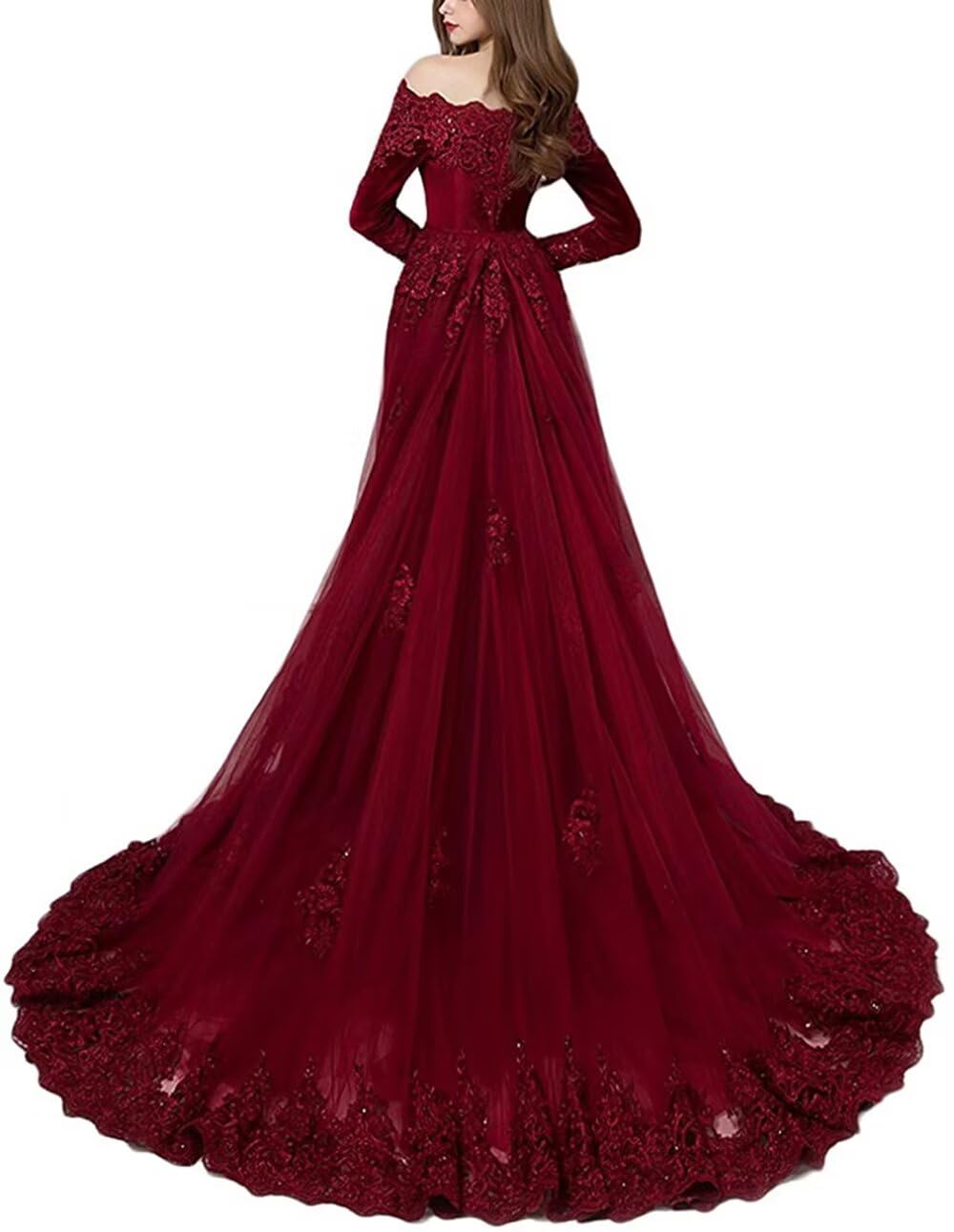 Elegant Velvet Evening Gown with Detachable Train - Perfect for Weddings, Prom, and Formal Events