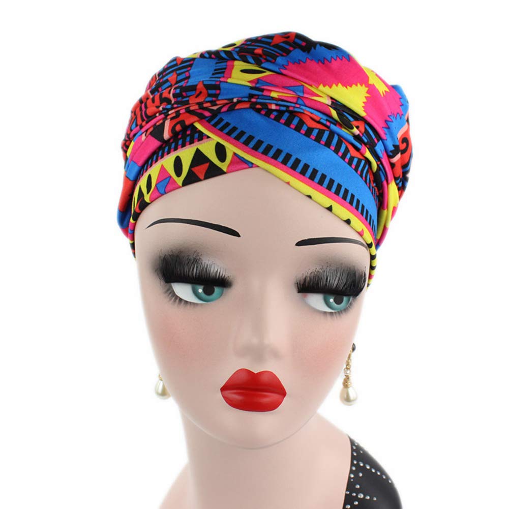 Stretchy African Turban Head Wrap Scarf - Long Bohemian Shawl for Women, Hair Scarf & Headband - Perfect for Yoga, Beach, Church and Everyday Fashion