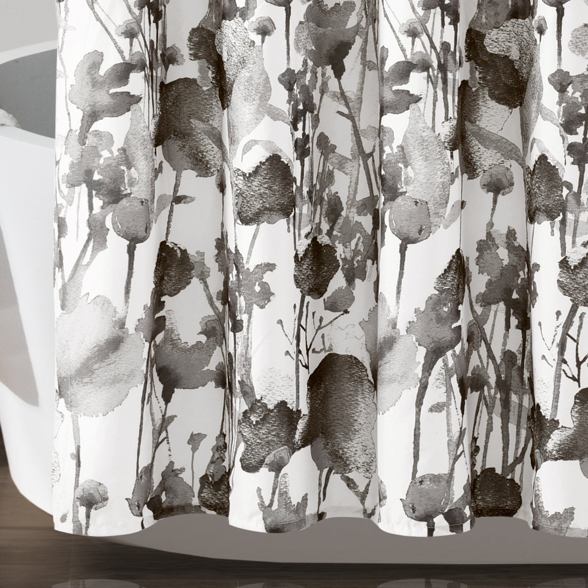 Zuri Flora Waterproof Fabric Shower Curtain - Elegant Bathroom Decor for Modern Homes & Spa-Like Showers