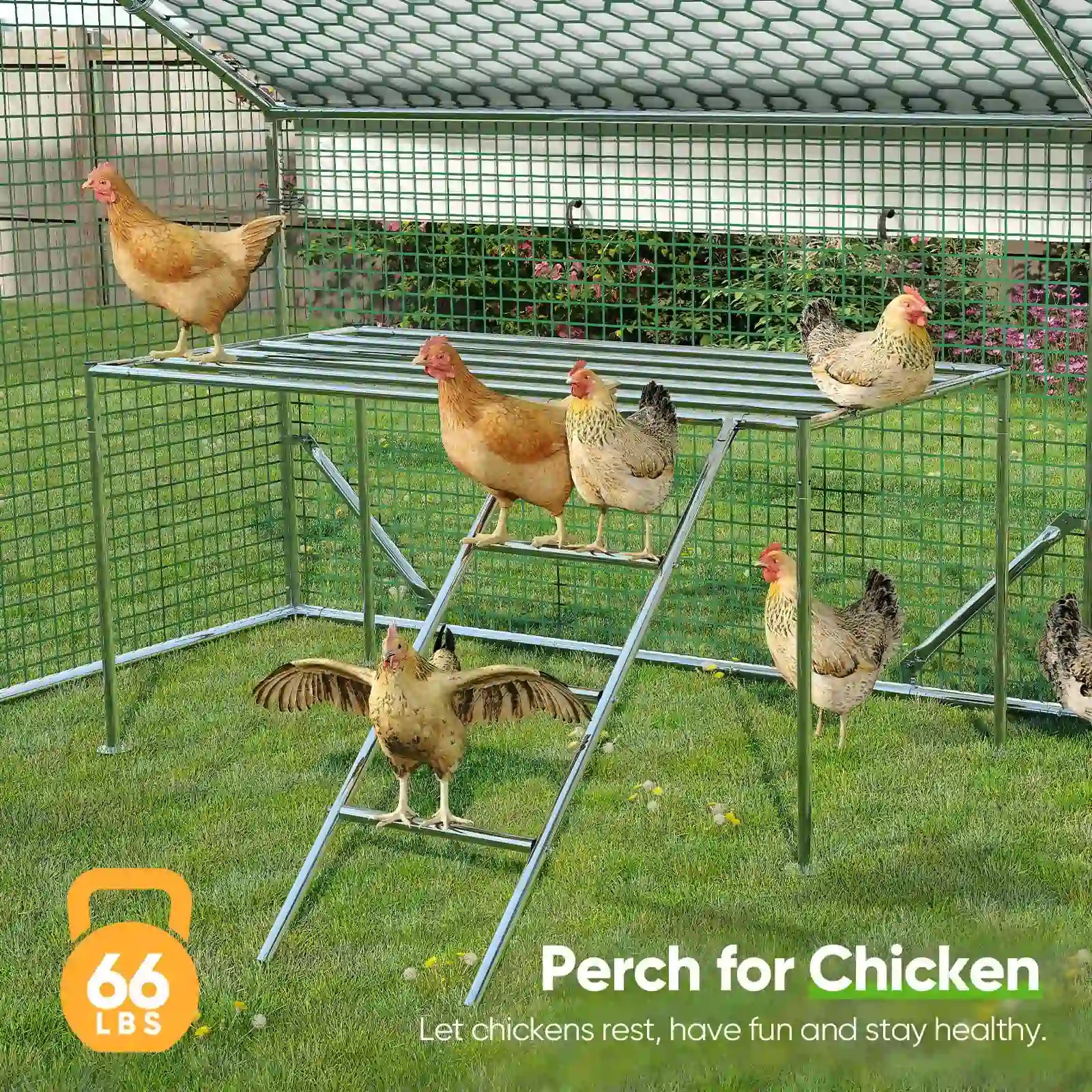 Large Metal Chicken Coop Run - Durable Outdoor Poultry Pen for Hens & Roosters - Perfect for Backyard Farming & Free Range Chicken Keeping
