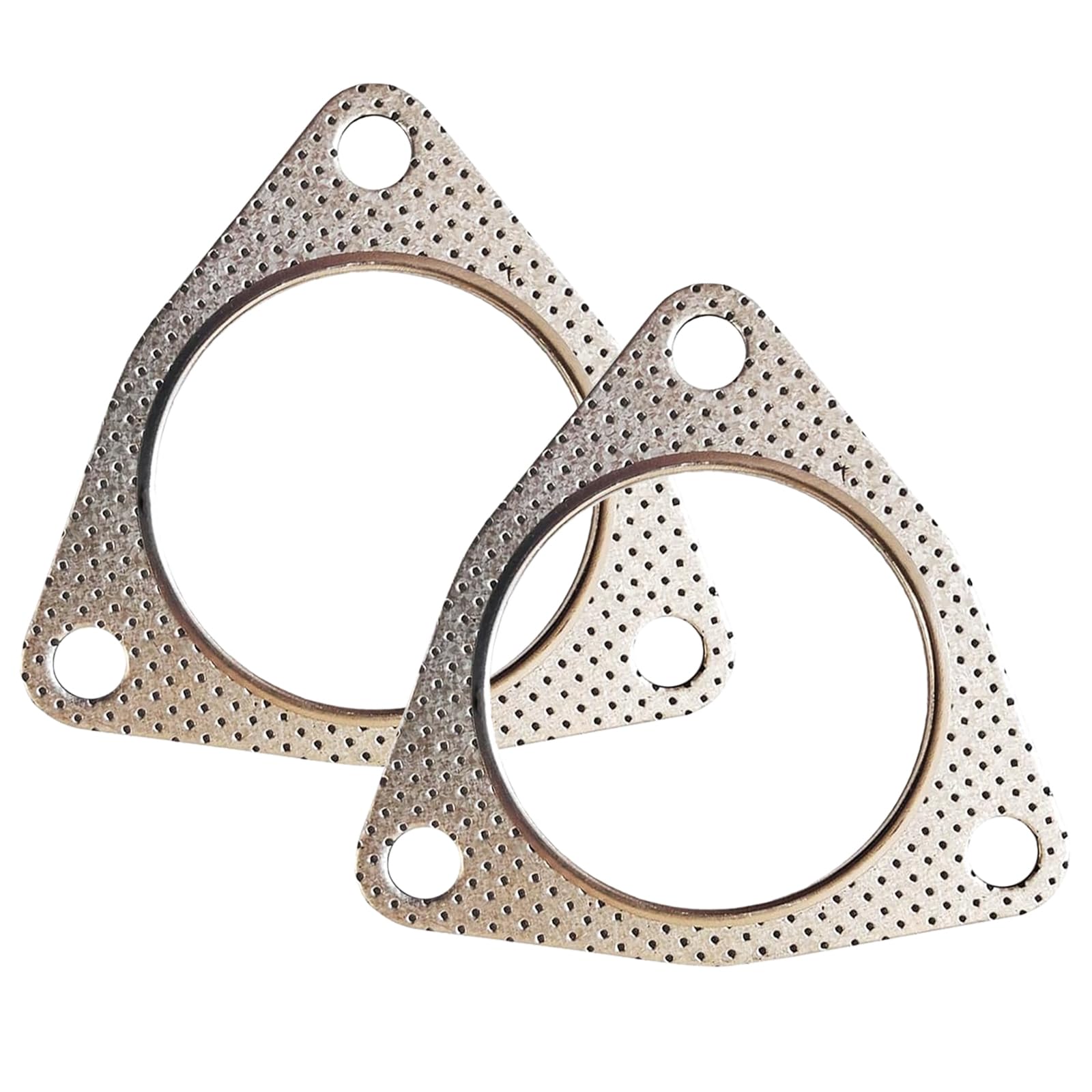 2 PCS Universal Metal Exhaust Gasket for Car, Truck & SUV - Durable Waterproof Flange Gasket Replacement for Turbo, Catback & Headers (Silver, 2.99In) - Perfect for Exhaust System Repairs & Performance Upgrades