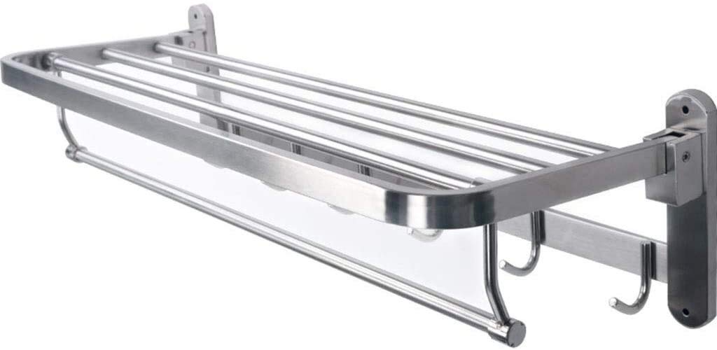 Stainless Steel Foldable Wall Mounted Towel Rack - 40cm Bathroom & Kitchen Towel Holder Shelf for Hotels, Home Storage & Organization