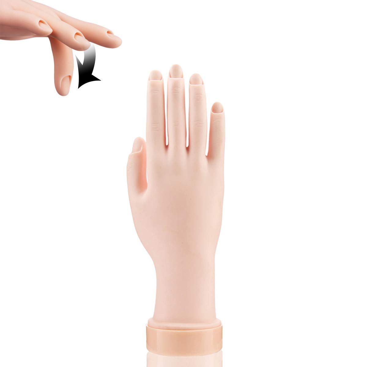 Acrylic Nails Practice Hand - Flexible Bendable Mannequin Hand for Nail Art Training, Perfect for Beginners & Professionals | Salon, Home Practice & Nail Technician Training Tool