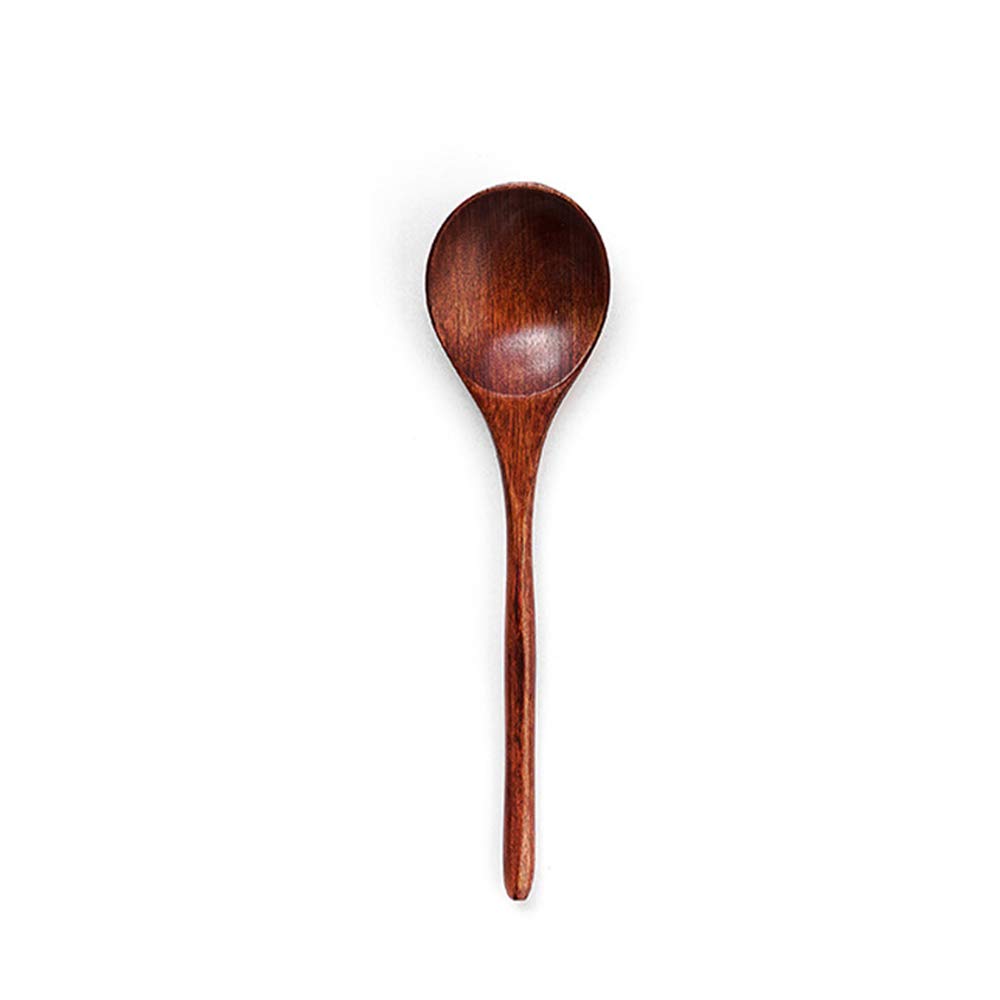 Souarts Wooden Spoon - Long Handle Wooden Soup Spoon for Cooking, Mixing, Stirring - Durable Kitchen Utensil for Soup, Salad, Baking & Serving - Perfect for Home, Restaurant & Camping Use