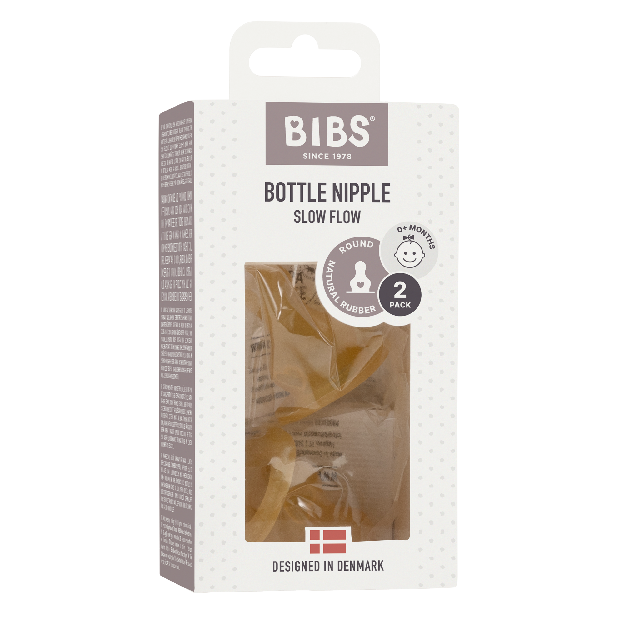BIBS Baby Bottle Latex Nipple 2-Pack | Natural Rubber Pacifier for Newborns & Infants | Perfect for Breastfeeding Transition & Soothing