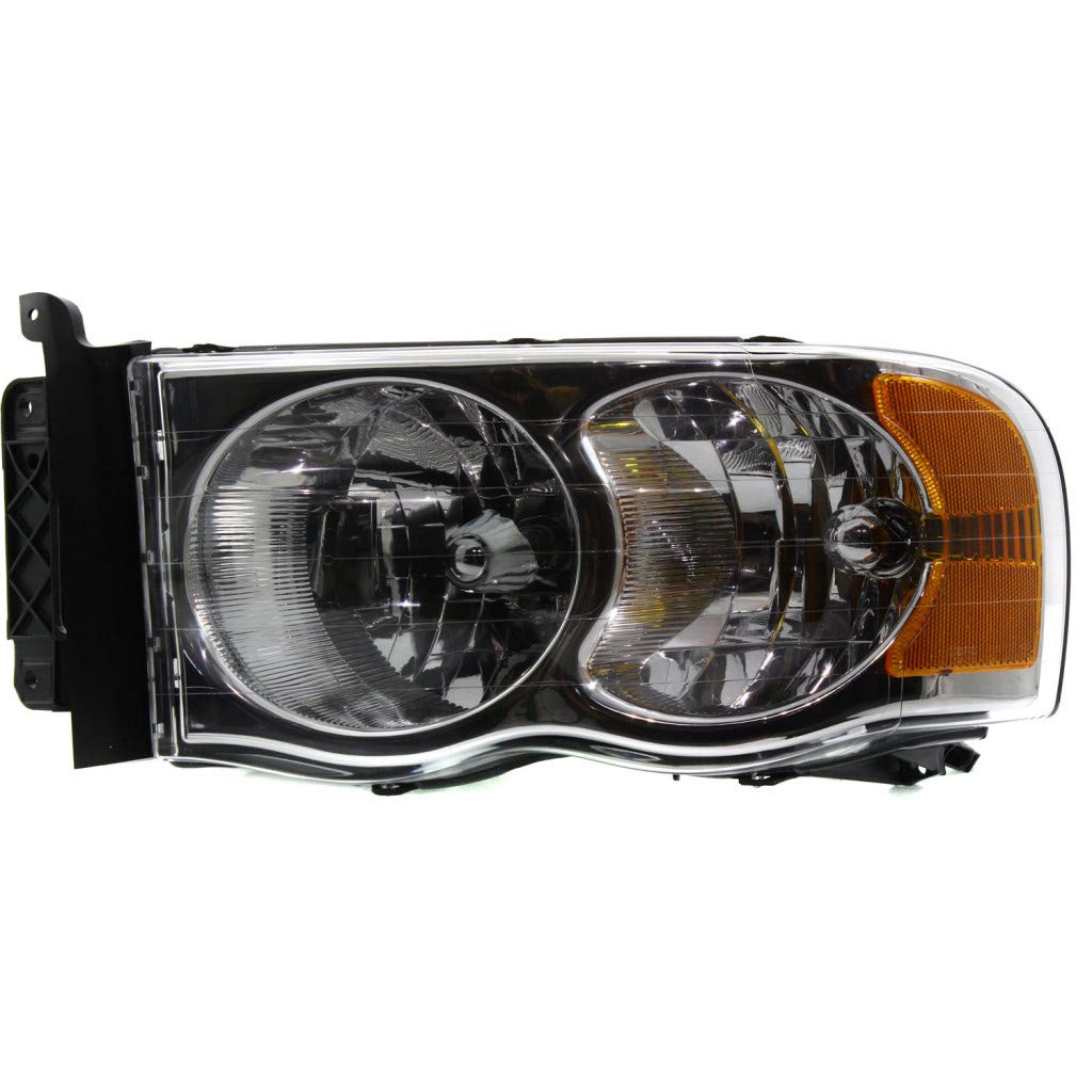 Dodge Ram 1500 Headlight Assembly 2002-2005 Driver Side with Bulb & Wiring Harness | Compatible with New Body Style | Part# 55077121AF | Perfect for Night Driving & Off-Road Adventures