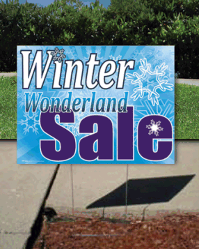 Coroplast Yard Signs for Winter Wonderland Sale - Durable Outdoor Advertising Signs for Holidays, Events & Promotions (Stakes Not Included) - Perfect for Seasonal Decor, Real Estate Openings & Business Marketing