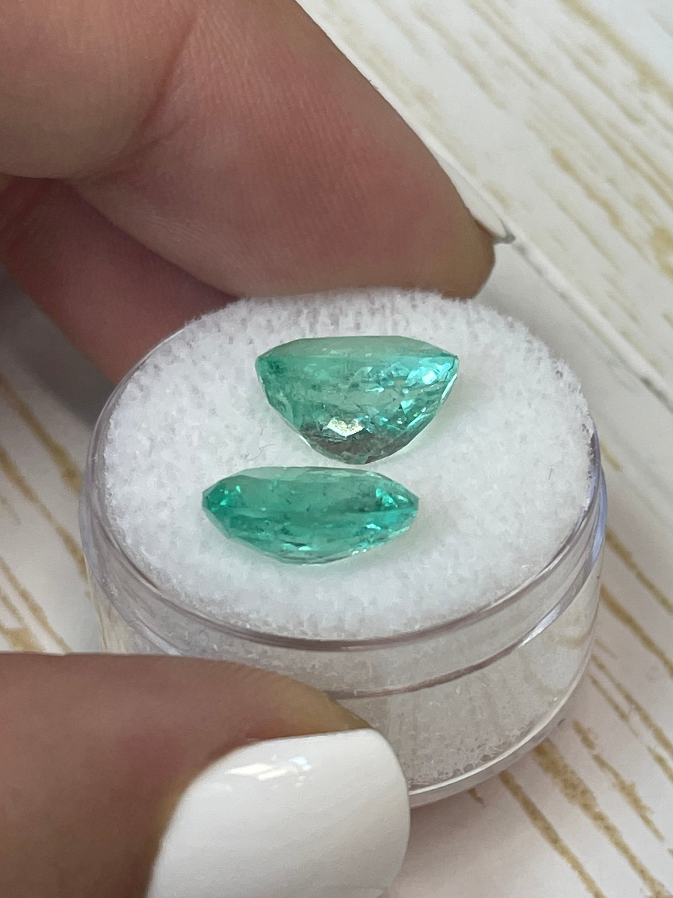 7.49tcw 11x9mm Matching Pair of Loose Colombian Emerald Gemstones - Oval Cut Natural Green Emeralds for Jewelry Making, Engagement Rings & Luxury Gifts