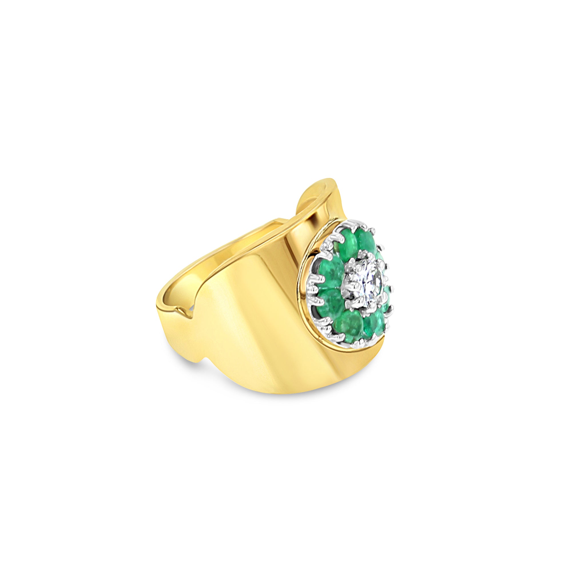 Emerald & Diamond Halo Engagement Ring 14k Yellow Gold - Perfect for Proposals, Anniversaries & Special Occasions