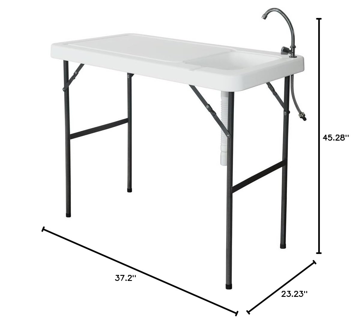 Portable Outdoor Picnic Table with Sink Faucet - Foldable Fish Cleaning & Hunting Table for Camping, Backyard, Fishing & Outdoor Adventures