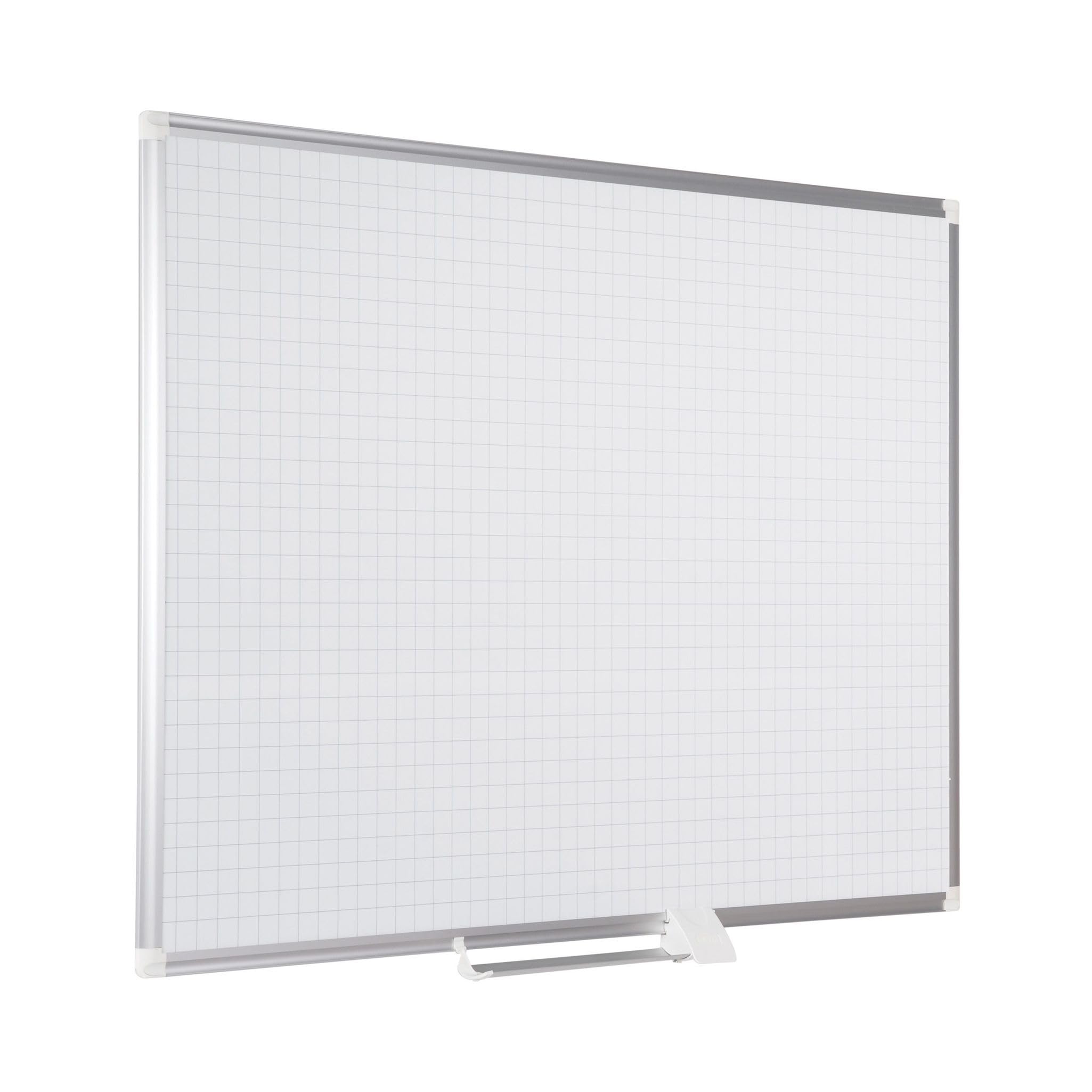 MasterVision Magnetic Gold Ultra 1x1 Inch Grid Dry Erase Whiteboard - 36x48 Inches Aluminum Frame Planning Board (MA0547830) - Perfect for Office Meetings, Classroom Teaching & Home Organization