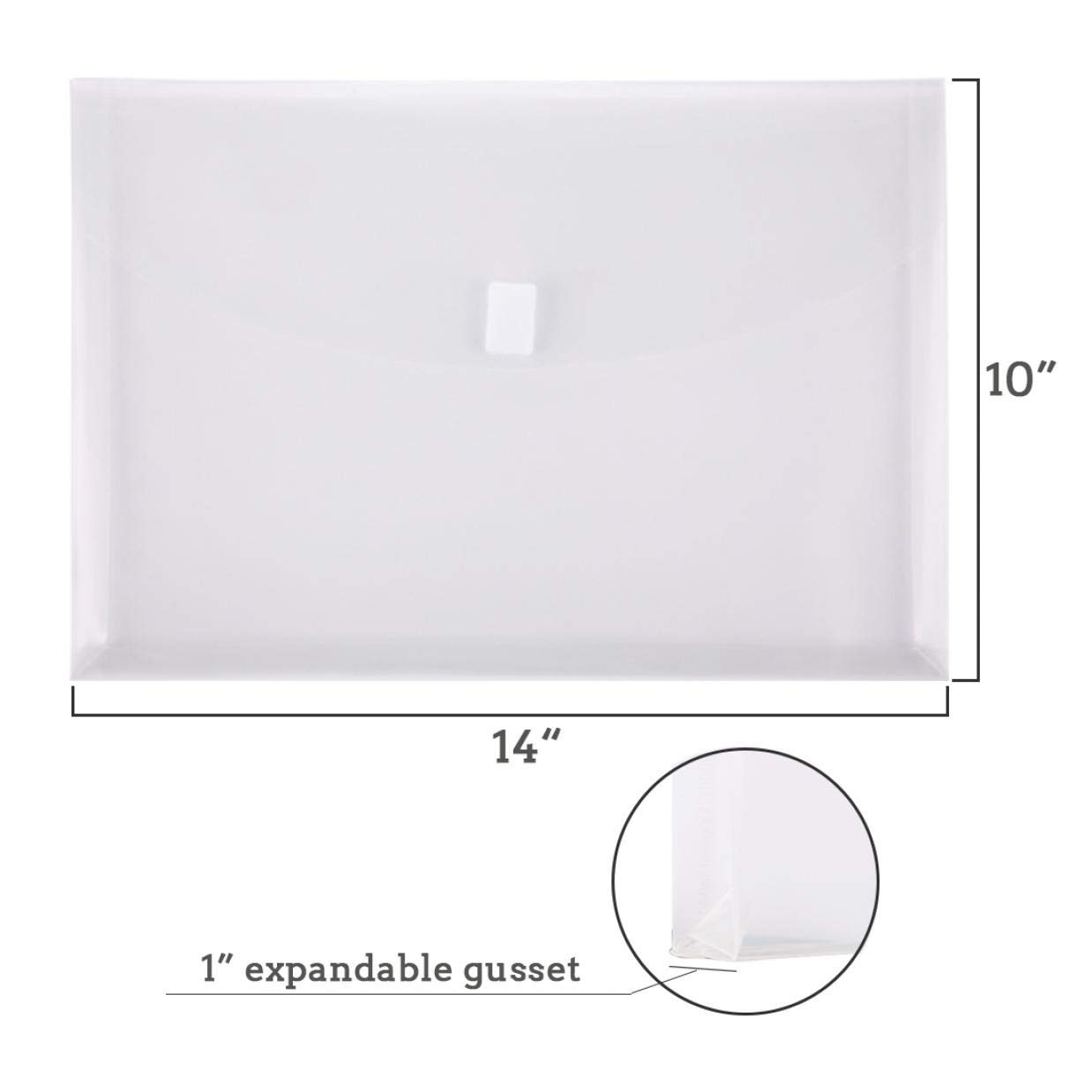 TIENO 24-Pack Clear Expanding File Folders with Hook & Loop Closure - Legal Size Document Organizer for Office, School, and Home Use