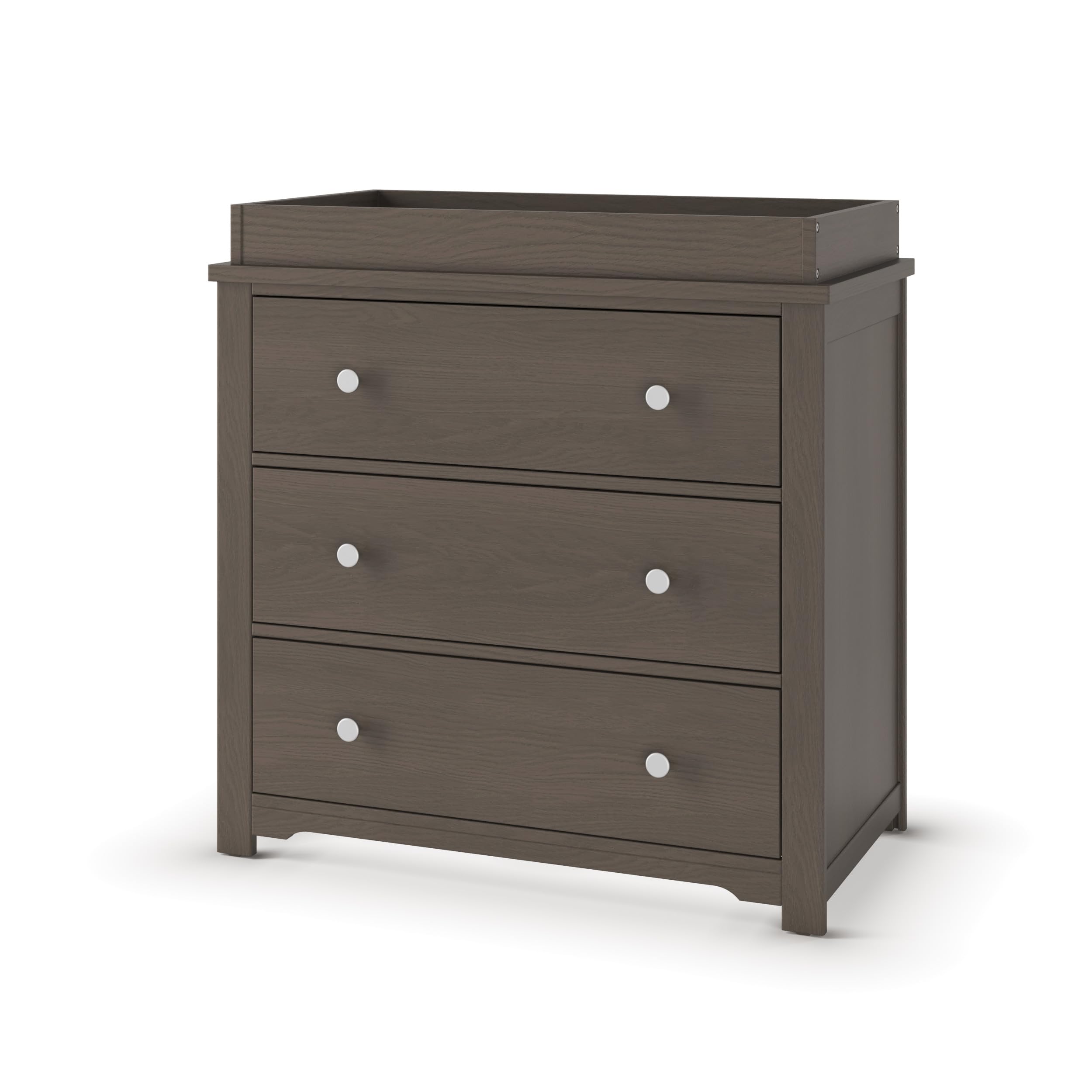 Child Craft Harmony 3-Drawer Dresser with Changing Table Topper - Nursery Furniture for Baby Boys & Girls - Dapper Gray - Perfect for Diaper Changes & Baby Clothes Storage