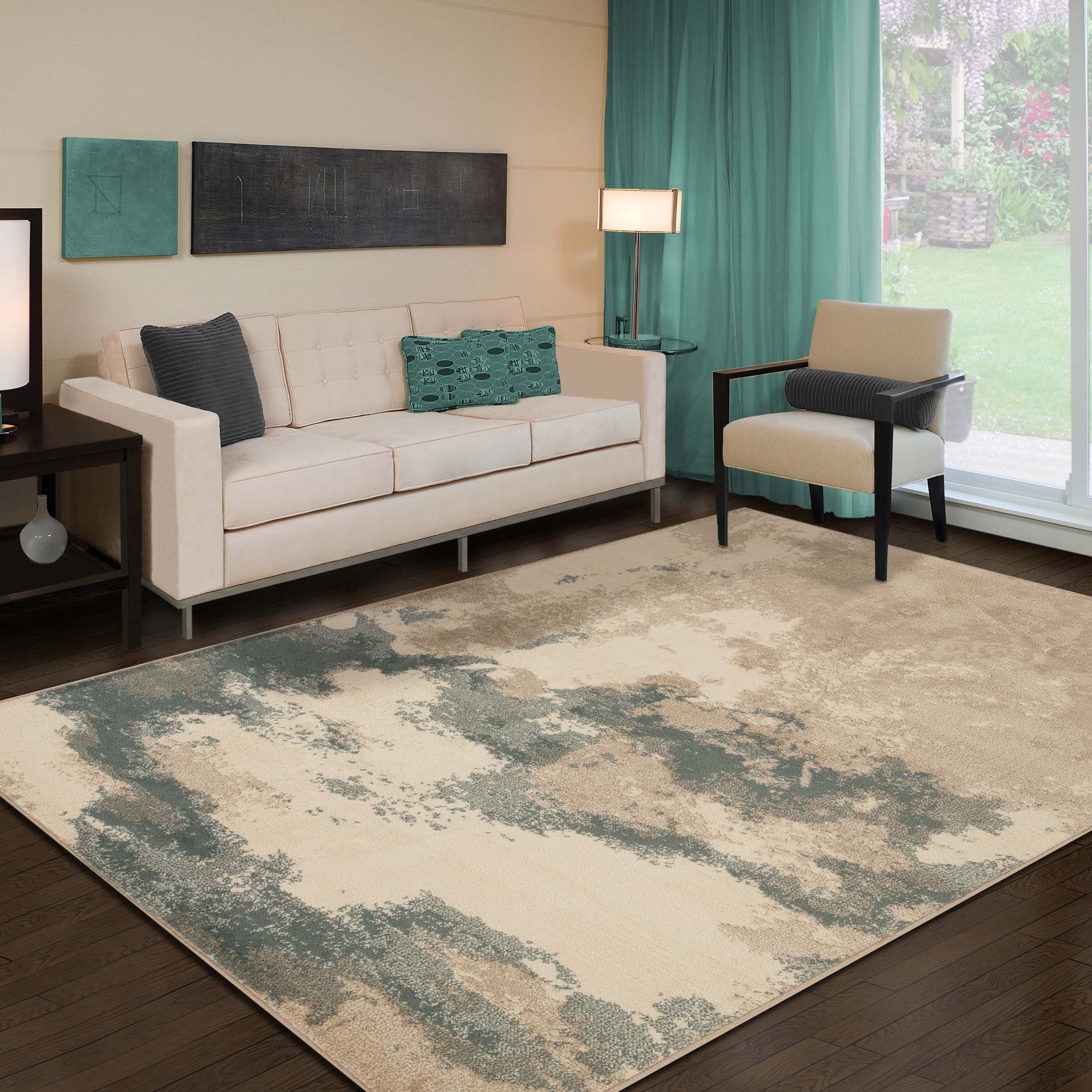 Pixie Modern Color Abstract Indoor Area Rug - Soft Non-Slip Living Room Carpet for Bedroom, Nursery & Home Decor