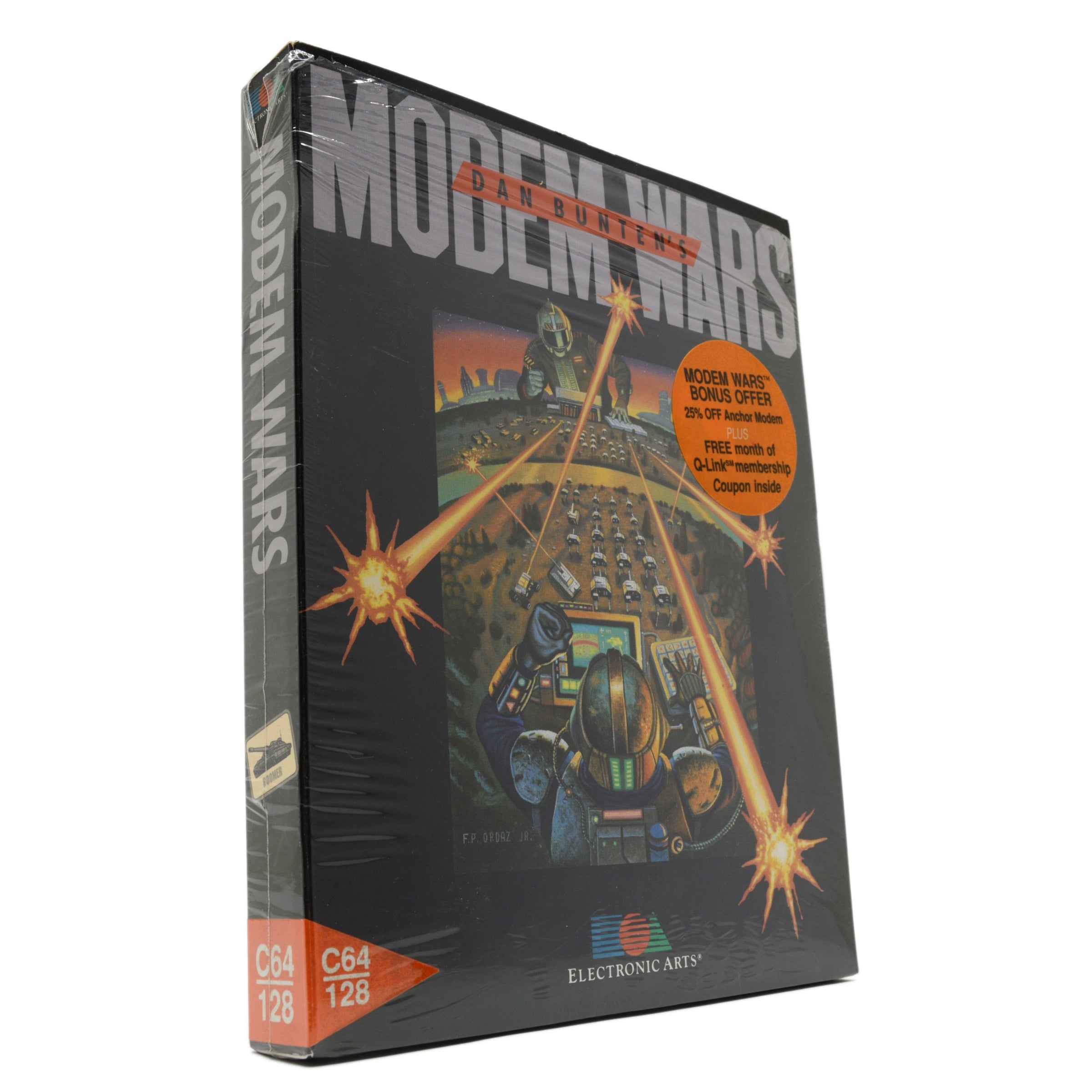 Brand New Commodore C64/128 Dan Buntem's Modem Wars - Never Used in Original Shrink Wrap - Retro Gaming Collectible for Vintage Computer Enthusiasts - Perfect for Classic Gaming Nights and Tech History Displays